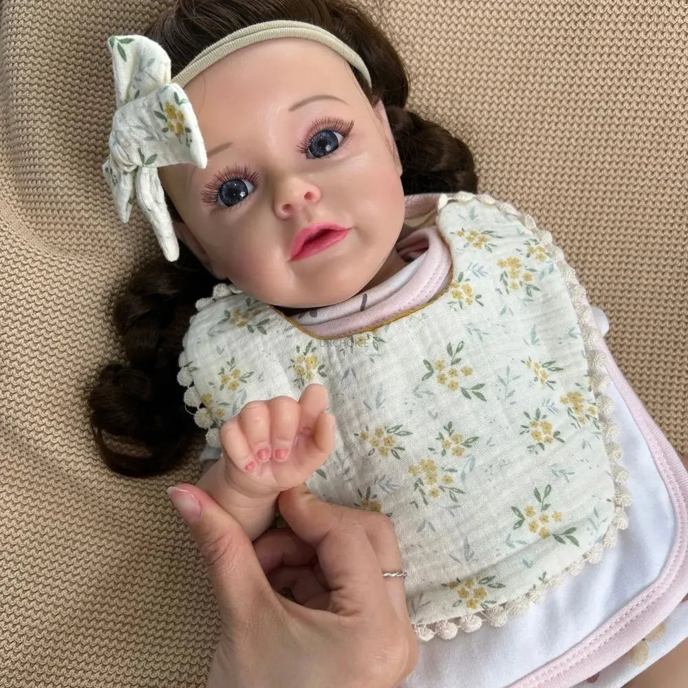 50cm Realistic Flexible Silicone Reborn Baby Girl Lifelike Details Waterproof Materials For Educational Tools Christmas Gift lifelikesiliconereborns.com