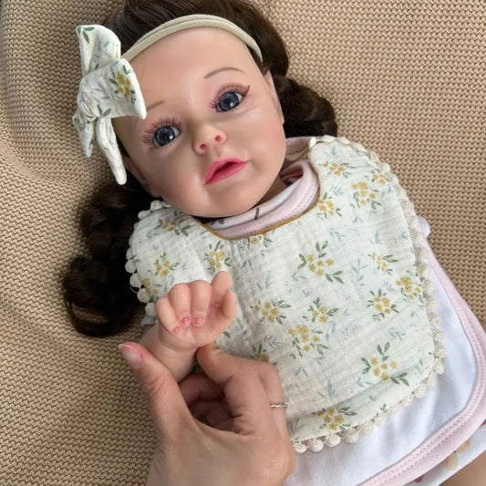 50cm Realistic Flexible Silicone Reborn Baby Girl Lifelike Details Waterproof Materials For Educational Tools Christmas Gift lifelikesiliconereborns.com