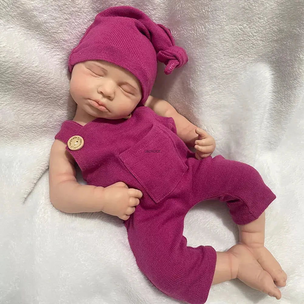 50cm Whole Body Solid Handamde Silicone Reborn Baby Girl Loulou Soft Touch Feeling Realistic Washable Doll Kids Toy lifelikesiliconereborns.com