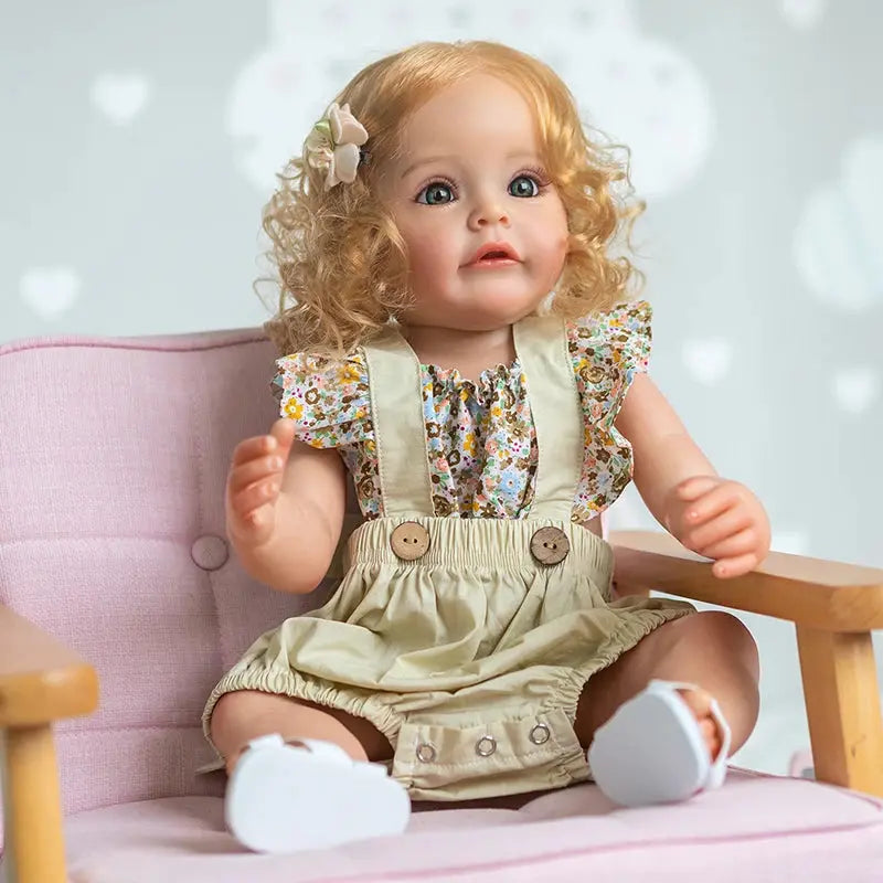 55CM Full Body Silicone Reborn Baby Doll Princess Toddler Girl Sue-Sue Hand-detailed Painting Veins Waterproof Bath Toys lifelikesiliconereborns.com