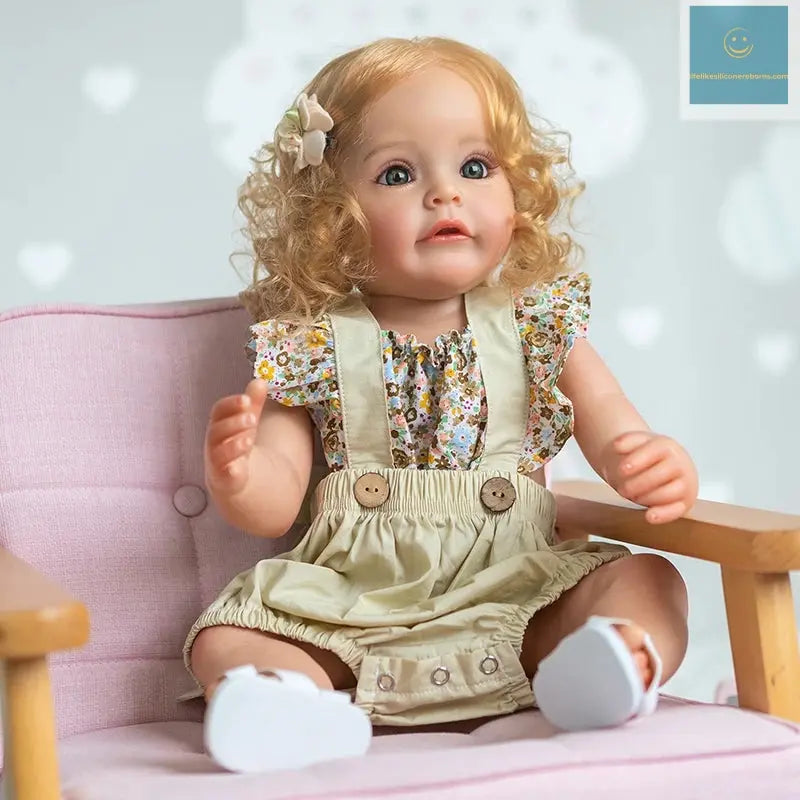 55CM Full Body Silicone Reborn Baby Doll Princess Toddler Girl Sue-Sue Hand-detailed Painting Veins Waterproof Bath Toys lifelikesiliconereborns.com
