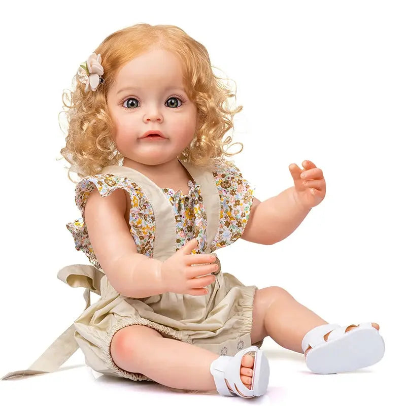 55CM Full Body Silicone Reborn Baby Doll Princess Toddler Girl Sue-Sue Hand-detailed Painting Veins Waterproof Bath Toys lifelikesiliconereborns.com