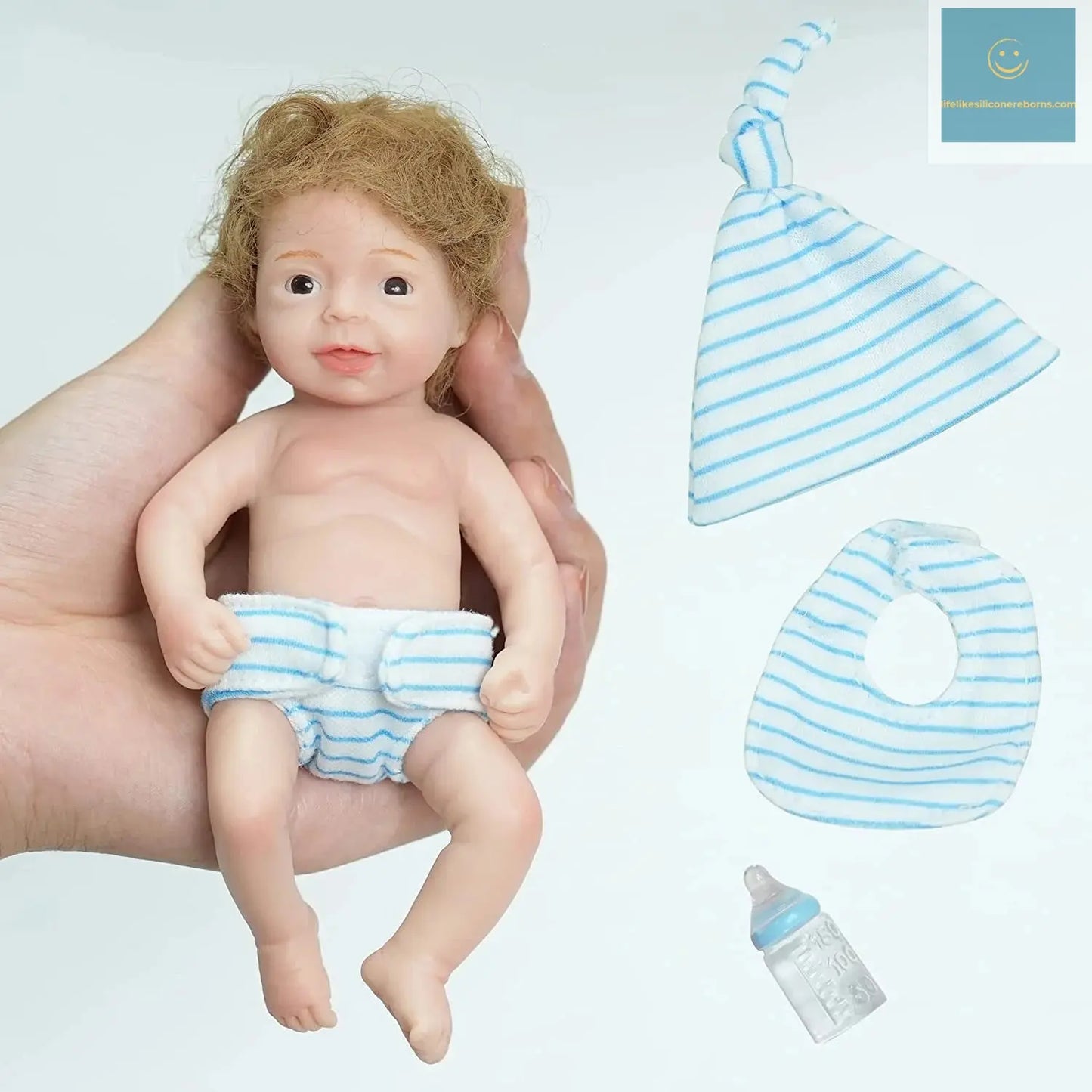 6Inch Mini Palm Full Solid Silicone Bebe Reborn Handmade Realistic Reborn Baby Dolls Lifelike Pеборн Mальчик Cпящий lifelikesiliconereborns.com