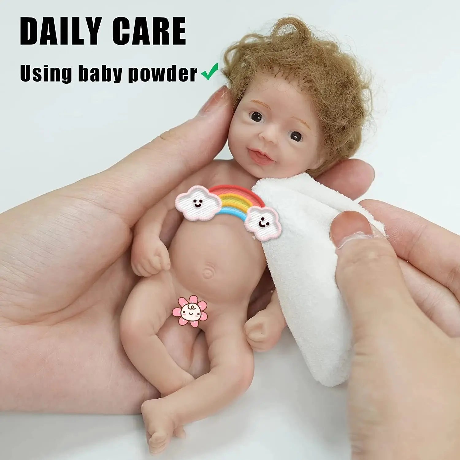 6Inch Mini Palm Full Solid Silicone Bebe Reborn Handmade Realistic Reborn Baby Dolls Lifelike Pеборн Mальчик Cпящий lifelikesiliconereborns.com