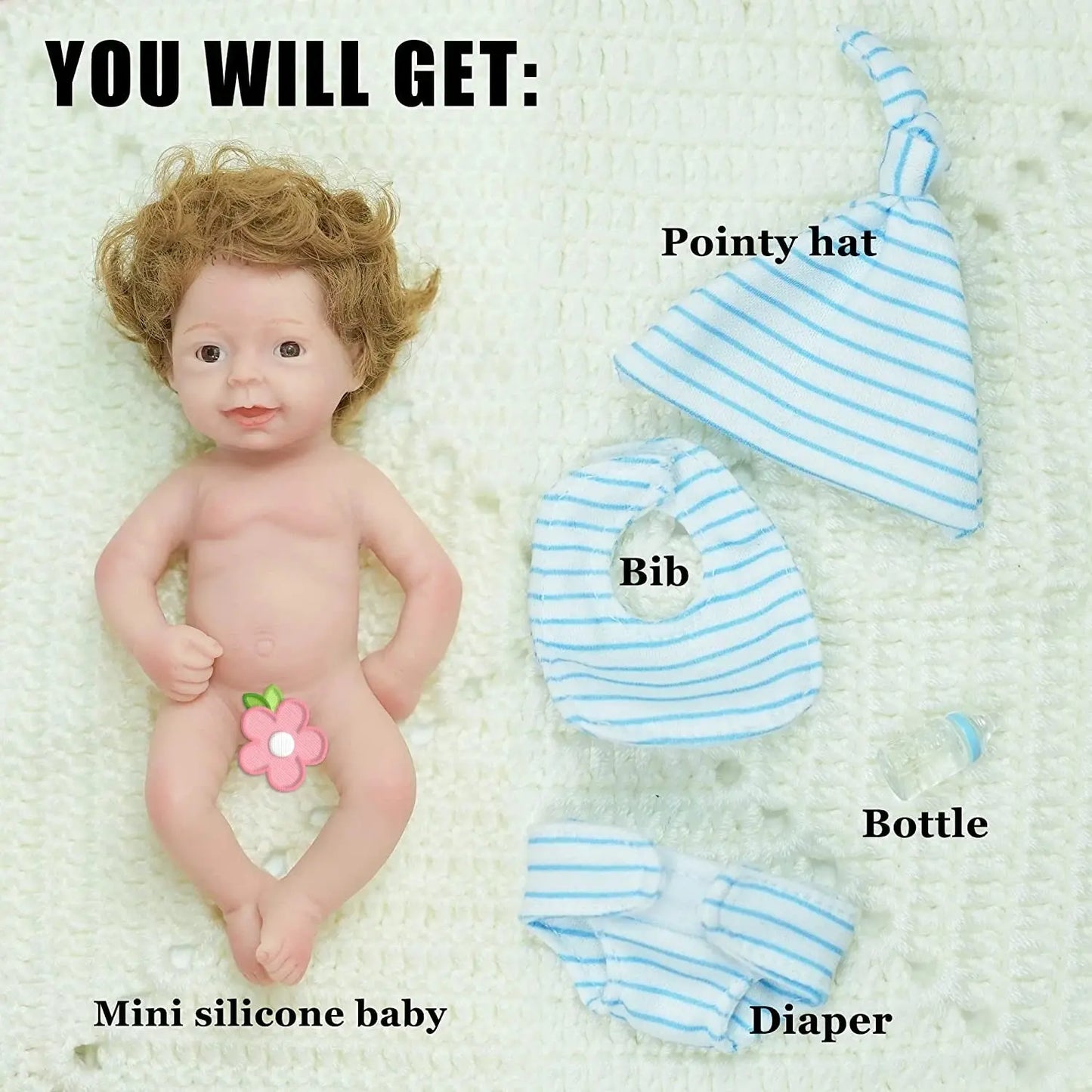 6Inch Mini Palm Full Solid Silicone Bebe Reborn Handmade Realistic Reborn Baby Dolls Lifelike Pеборн Mальчик Cпящий lifelikesiliconereborns.com