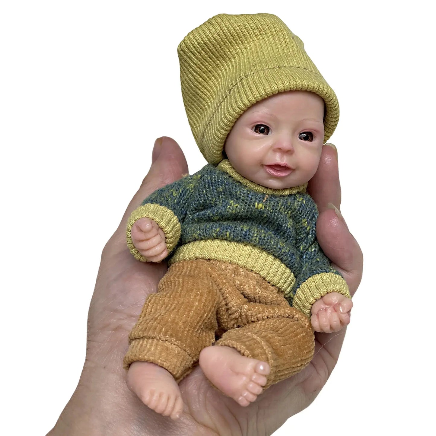 6Inch Mini Palm Full Solid Silicone Bebe Reborn Handmade Realistic Reborn Baby Dolls Lifelike Pеборн Mальчик Cпящий lifelikesiliconereborns.com