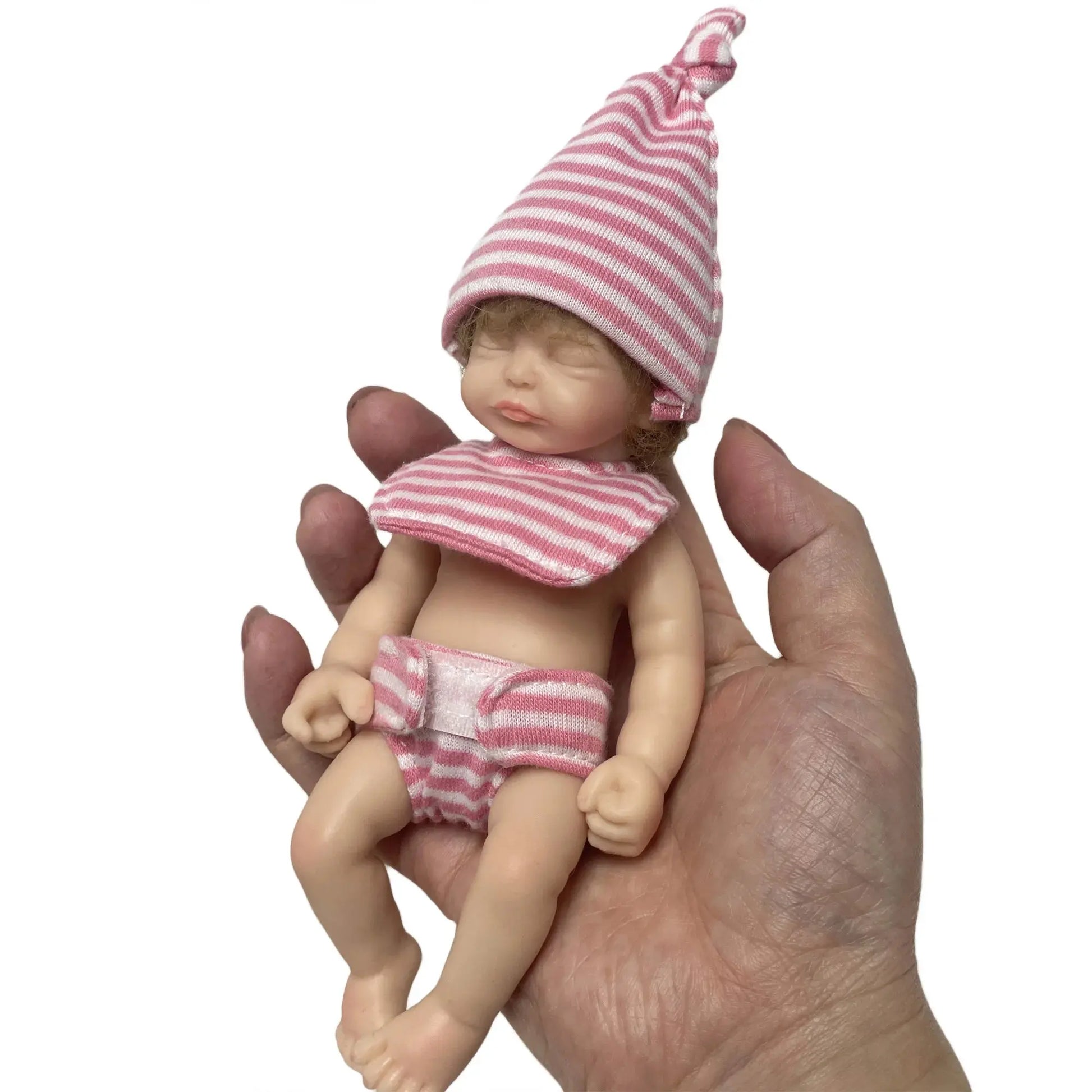 6Inch Mini Palm Full Solid Silicone Bebe Reborn Handmade Realistic Reborn Baby Dolls Lifelike Pеборн Mальчик Cпящий lifelikesiliconereborns.com