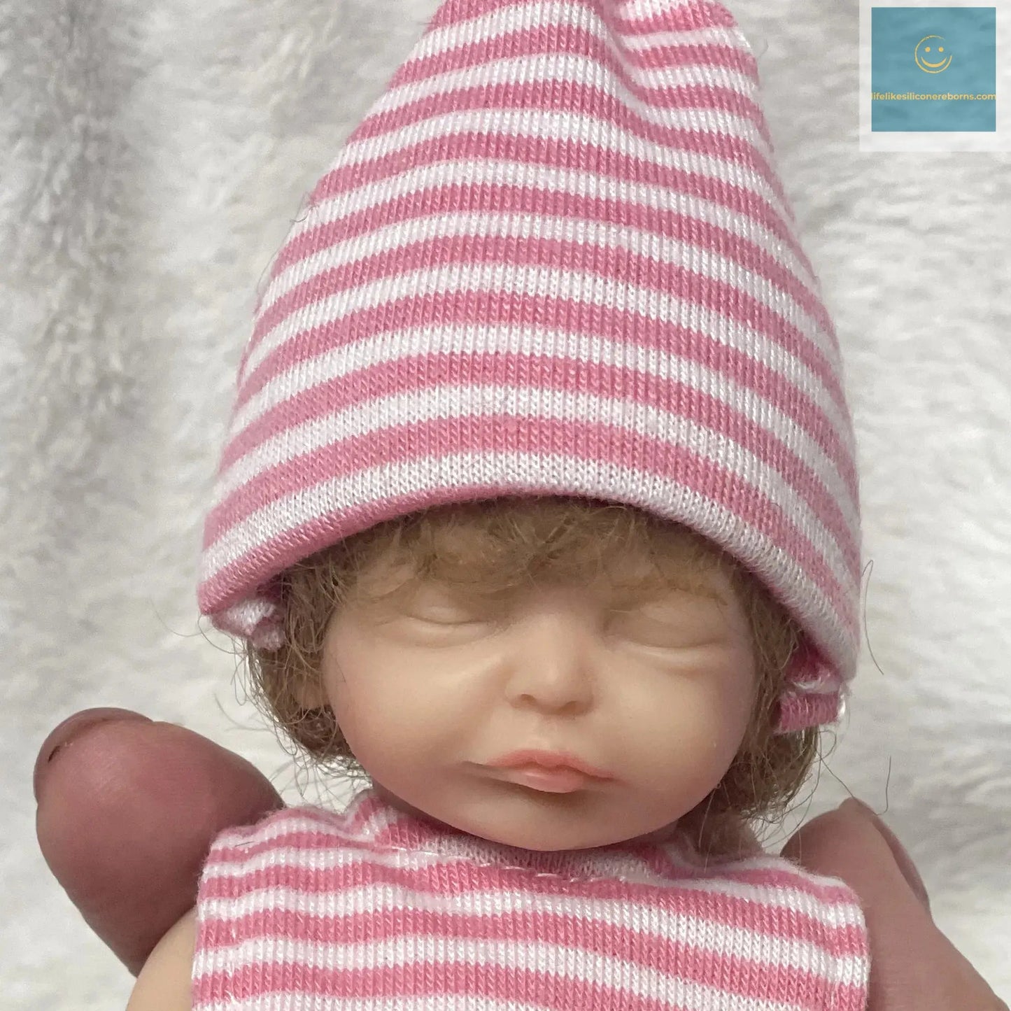6Inch Mini Palm Full Solid Silicone Bebe Reborn Handmade Realistic Reborn Baby Dolls Lifelike Pеборн Mальчик Cпящий lifelikesiliconereborns.com