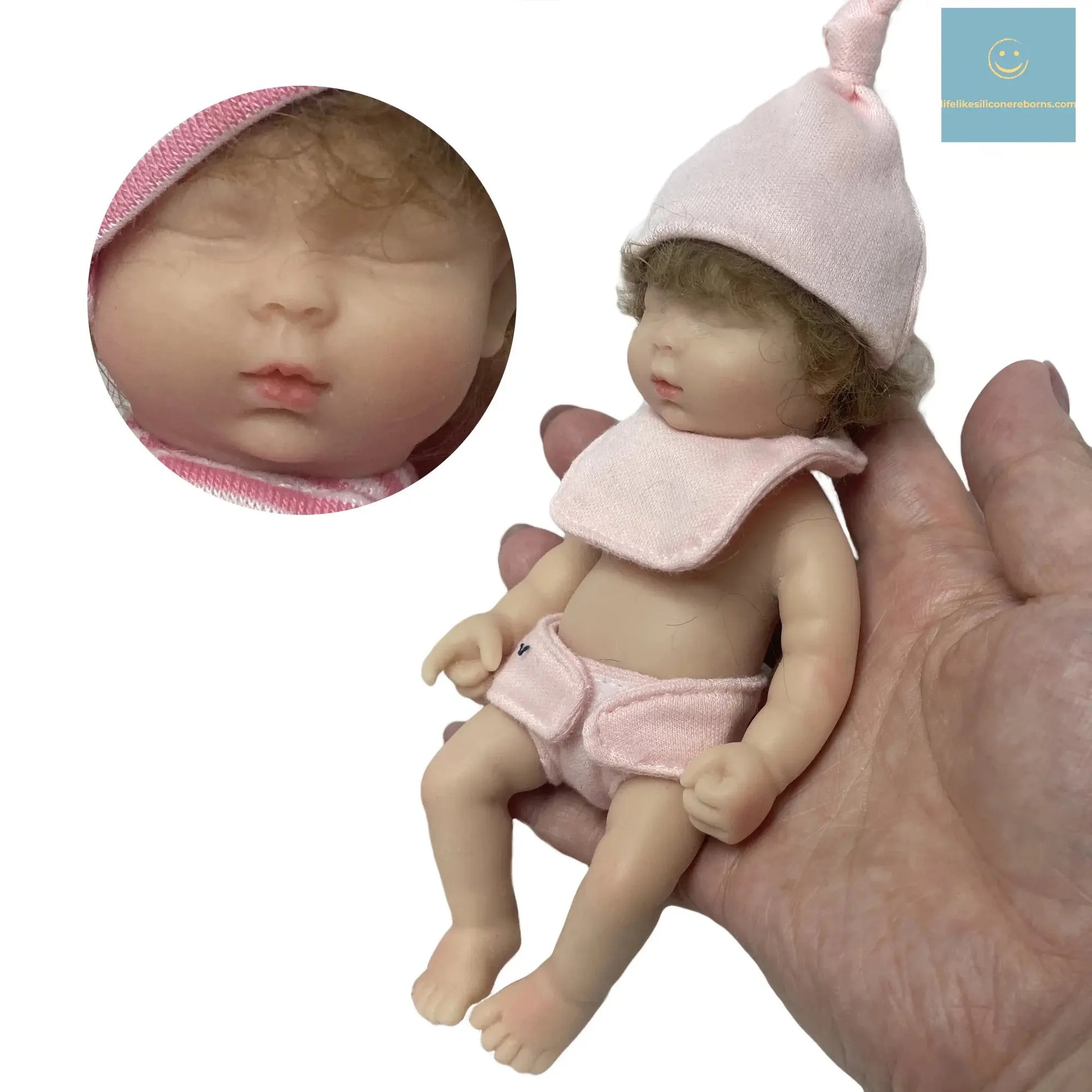 6Inch Mini Palm Full Solid Silicone Bebe Reborn Handmade Realistic Reborn Baby Dolls Lifelike Pеборн Mальчик Cпящий lifelikesiliconereborns.com