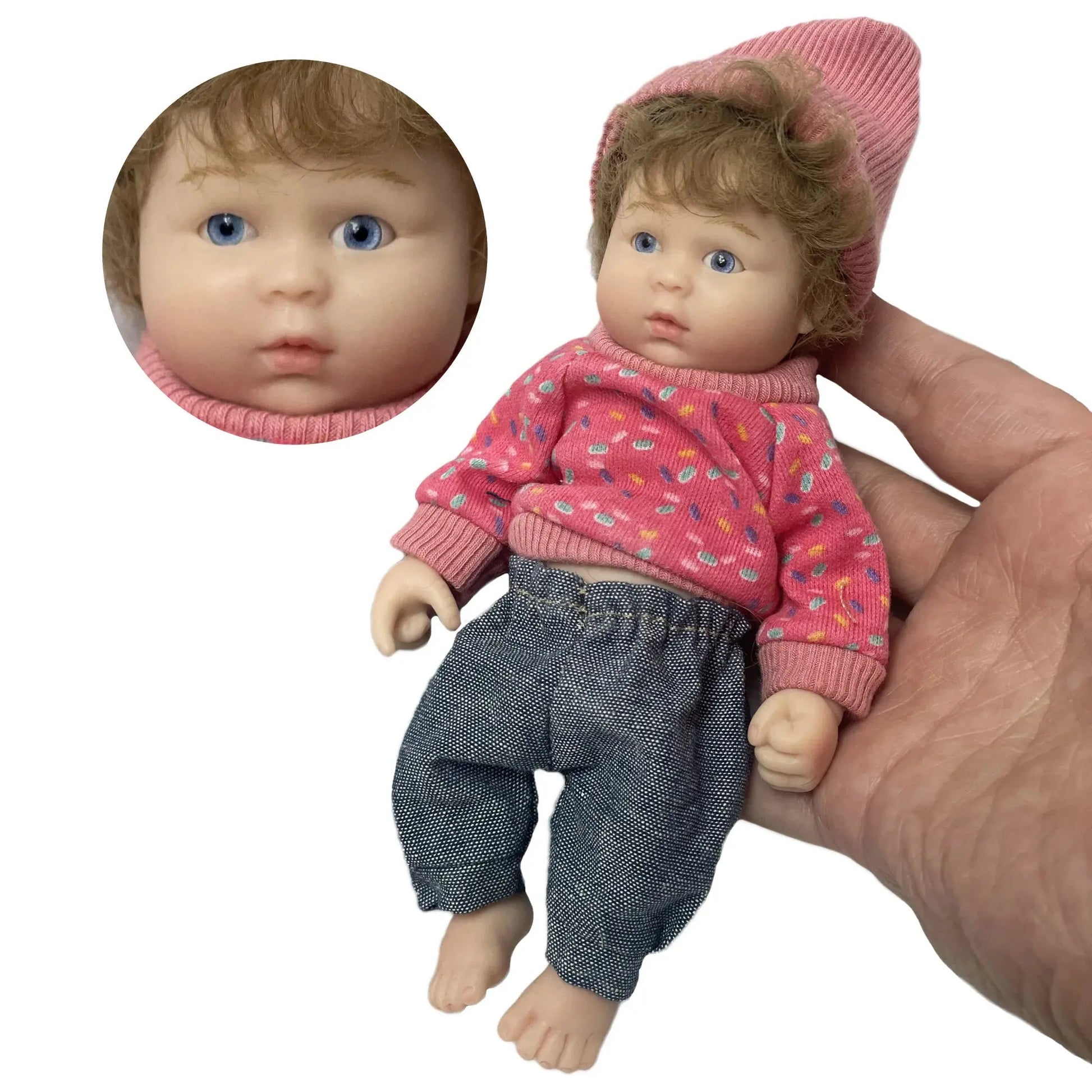 6Inch Mini Palm Full Solid Silicone Bebe Reborn Handmade Realistic Reborn Baby Dolls Lifelike Pеборн Mальчик Cпящий lifelikesiliconereborns.com