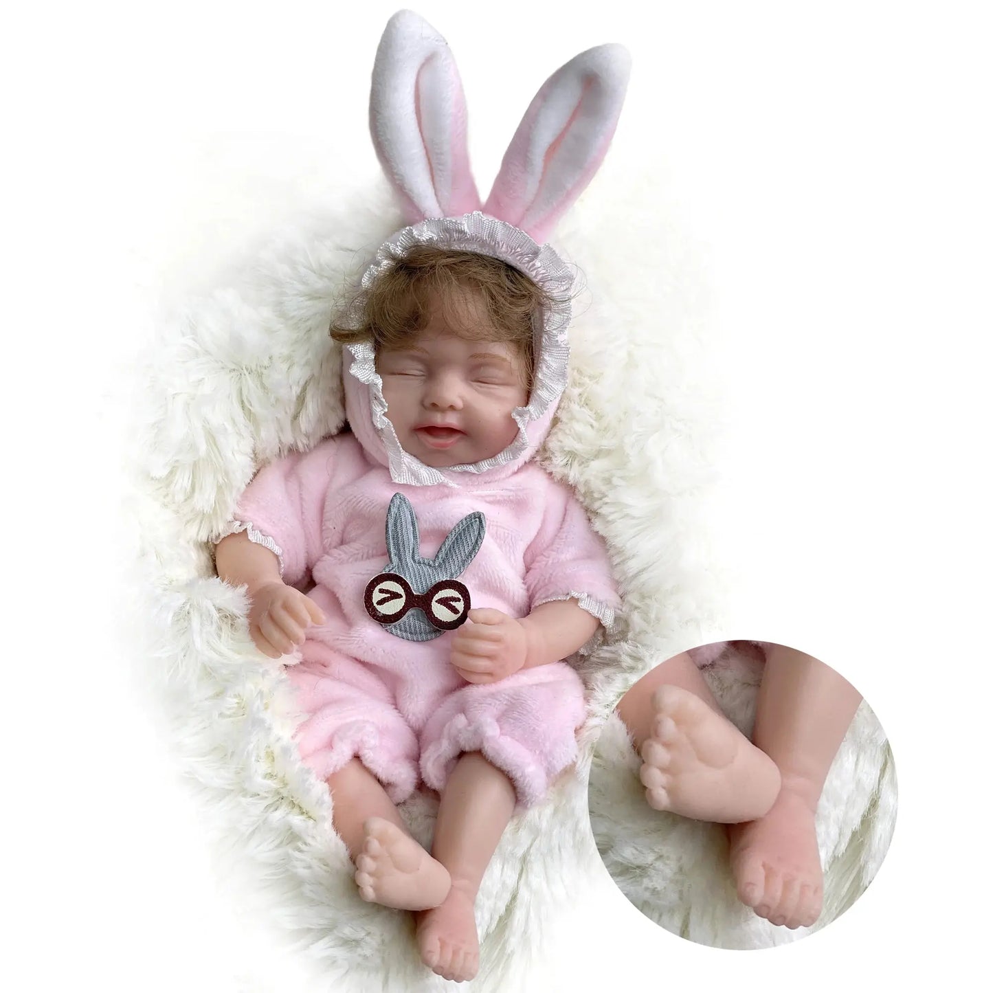 6Inch Mini Palm Full Solid Silicone Bebe Reborn Handmade Realistic Reborn Baby Dolls Lifelike Pеборн Mальчик Cпящий lifelikesiliconereborns.com