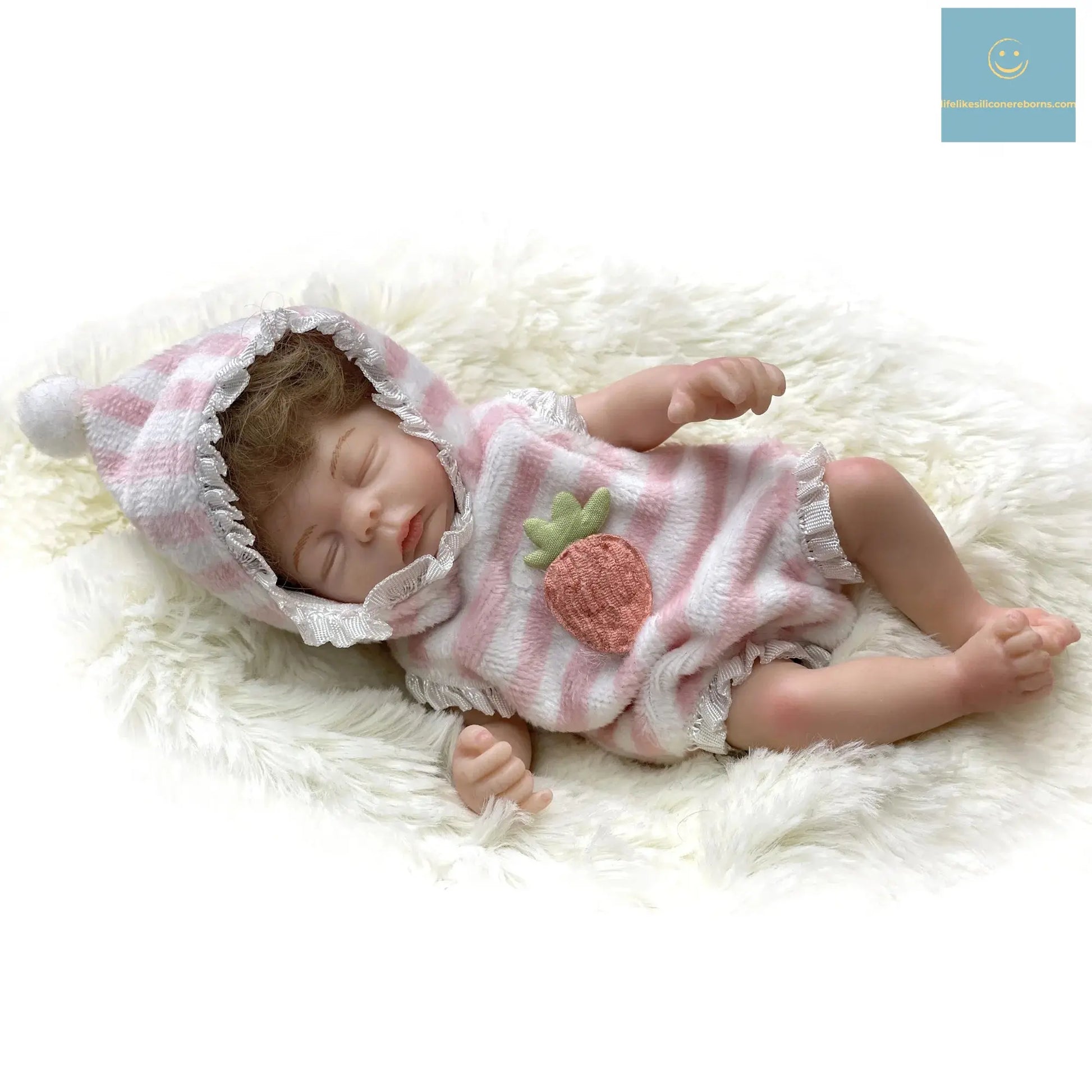 6Inch Mini Palm Full Solid Silicone Bebe Reborn Handmade Realistic Reborn Baby Dolls Lifelike Pеборн Mальчик Cпящий lifelikesiliconereborns.com