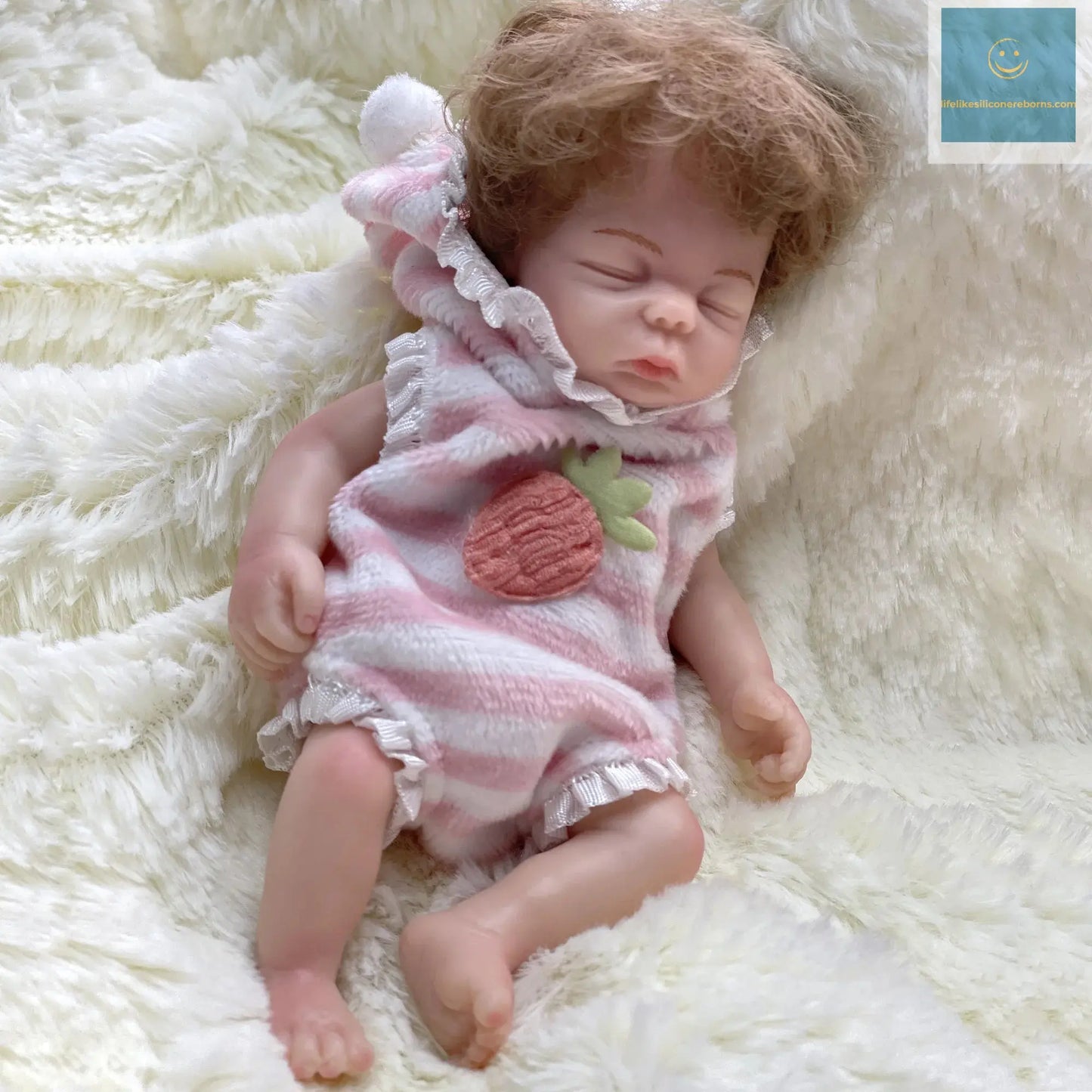 6Inch Mini Palm Full Solid Silicone Bebe Reborn Handmade Realistic Reborn Baby Dolls Lifelike Pеборн Mальчик Cпящий lifelikesiliconereborns.com