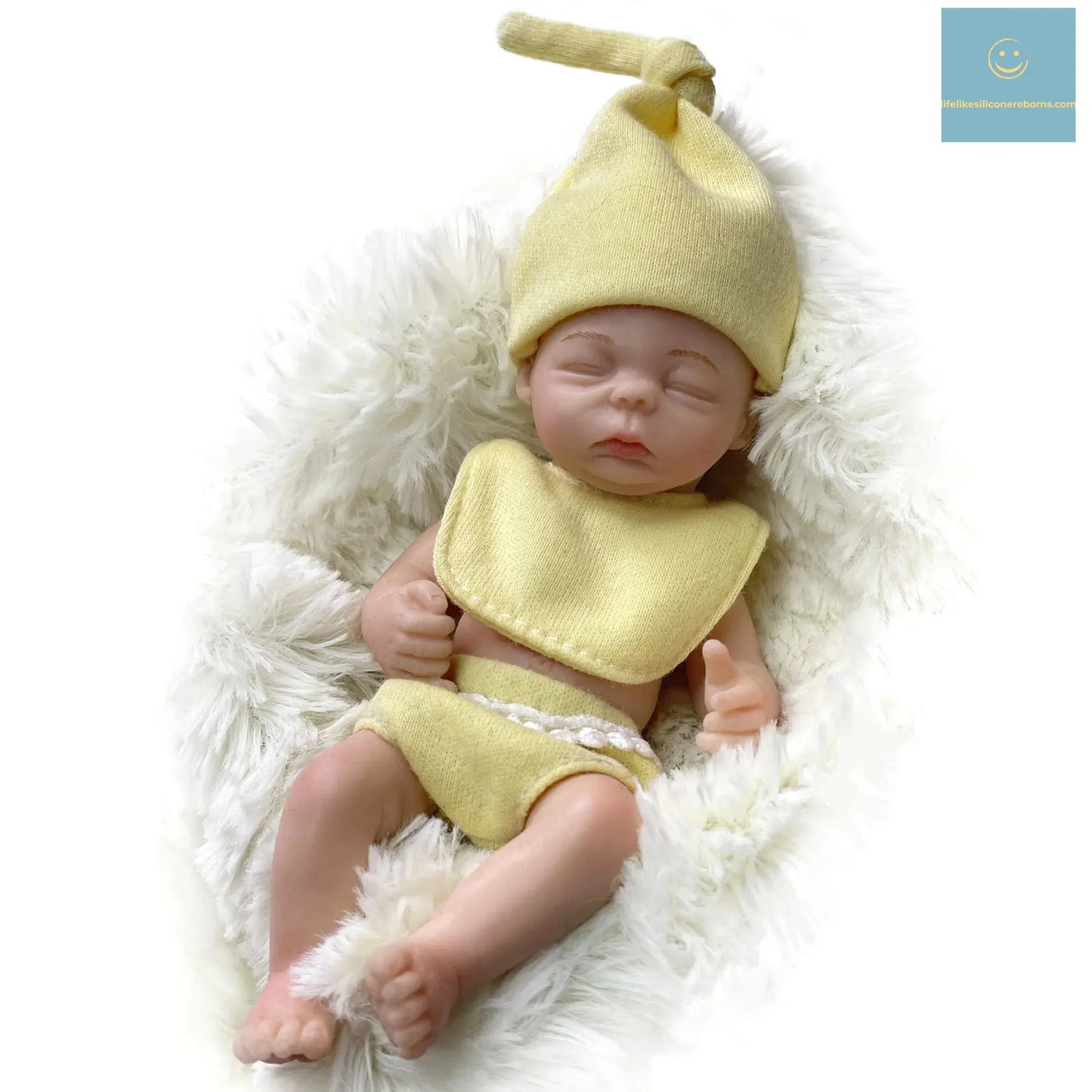 6Inch Mini Palm Full Solid Silicone Bebe Reborn Handmade Realistic Reborn Baby Dolls Lifelike Pеборн Mальчик Cпящий lifelikesiliconereborns.com