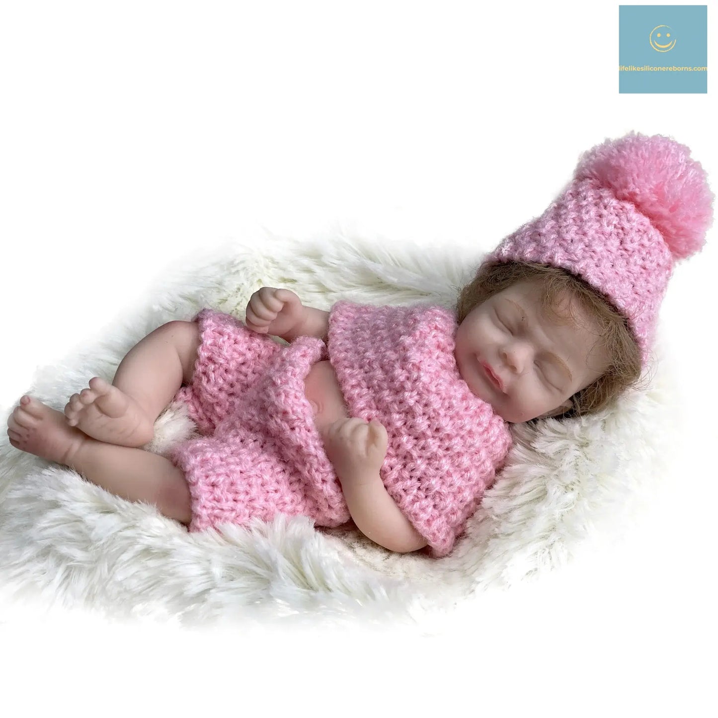 6Inch Mini Palm Full Solid Silicone Bebe Reborn Handmade Realistic Reborn Baby Dolls Lifelike Pеборн Mальчик Cпящий lifelikesiliconereborns.com