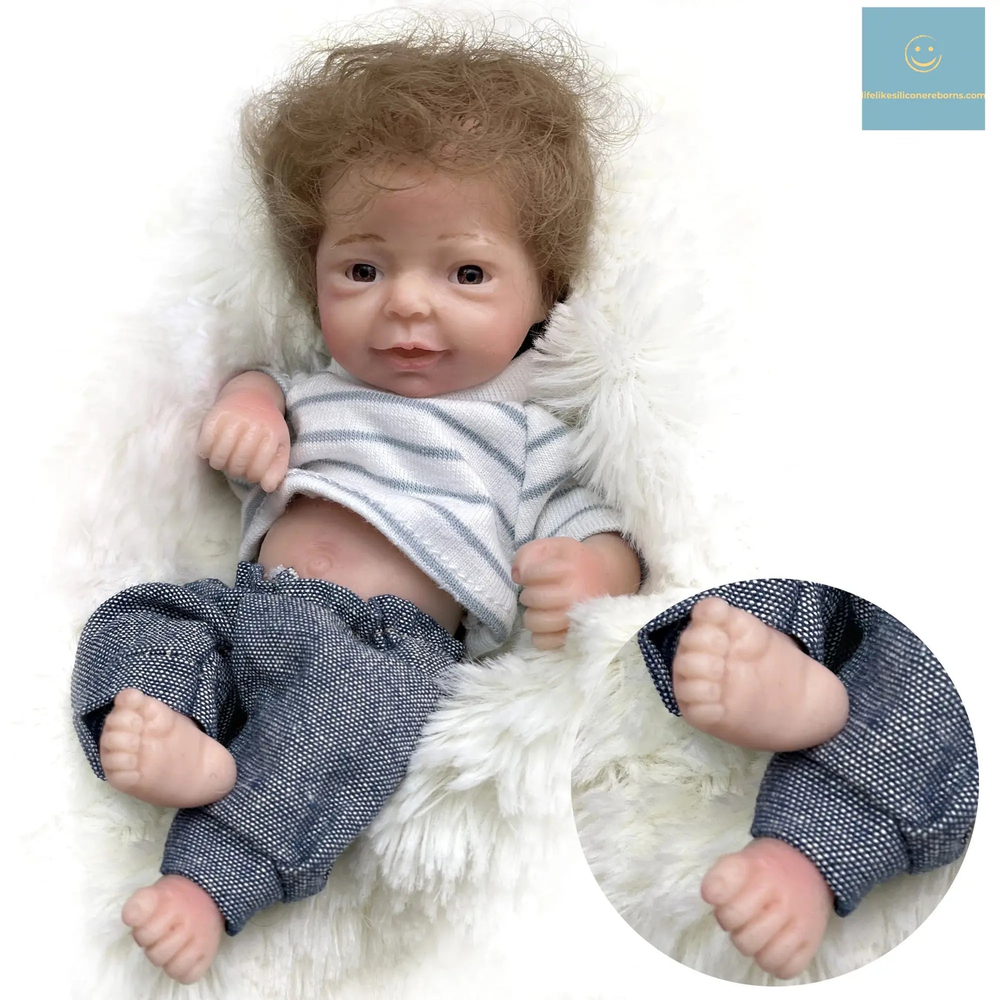 6Inch Mini Palm Full Solid Silicone Bebe Reborn Handmade Realistic Reborn Baby Dolls Lifelike Pеборн Mальчик Cпящий lifelikesiliconereborns.com