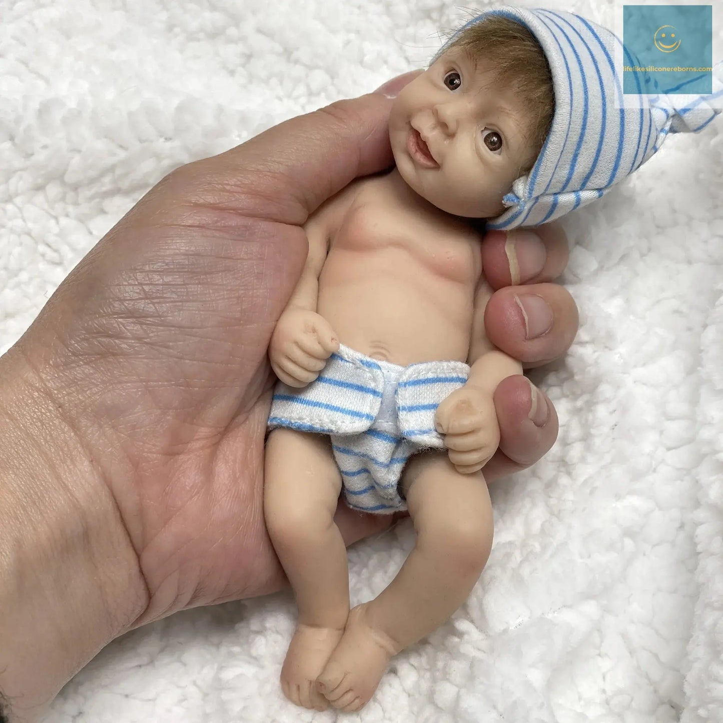6Inch Mini Palm Full Solid Silicone Bebe Reborn Handmade Realistic Reborn Baby Dolls Lifelike Pеборн Mальчик Cпящий lifelikesiliconereborns.com