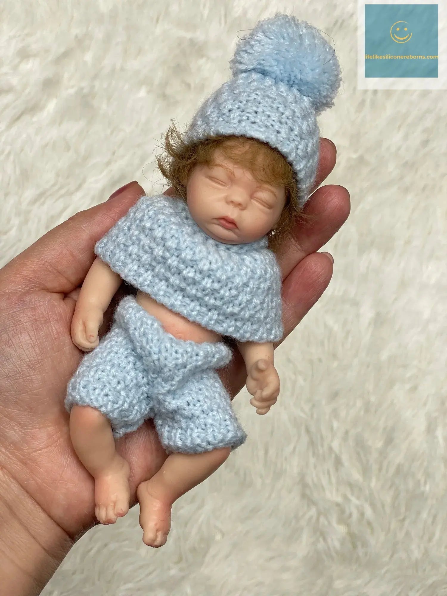 6Inch Mini Palm Full Solid Silicone Bebe Reborn Handmade Realistic Reborn Baby Dolls Lifelike Pеборн Mальчик Cпящий lifelikesiliconereborns.com