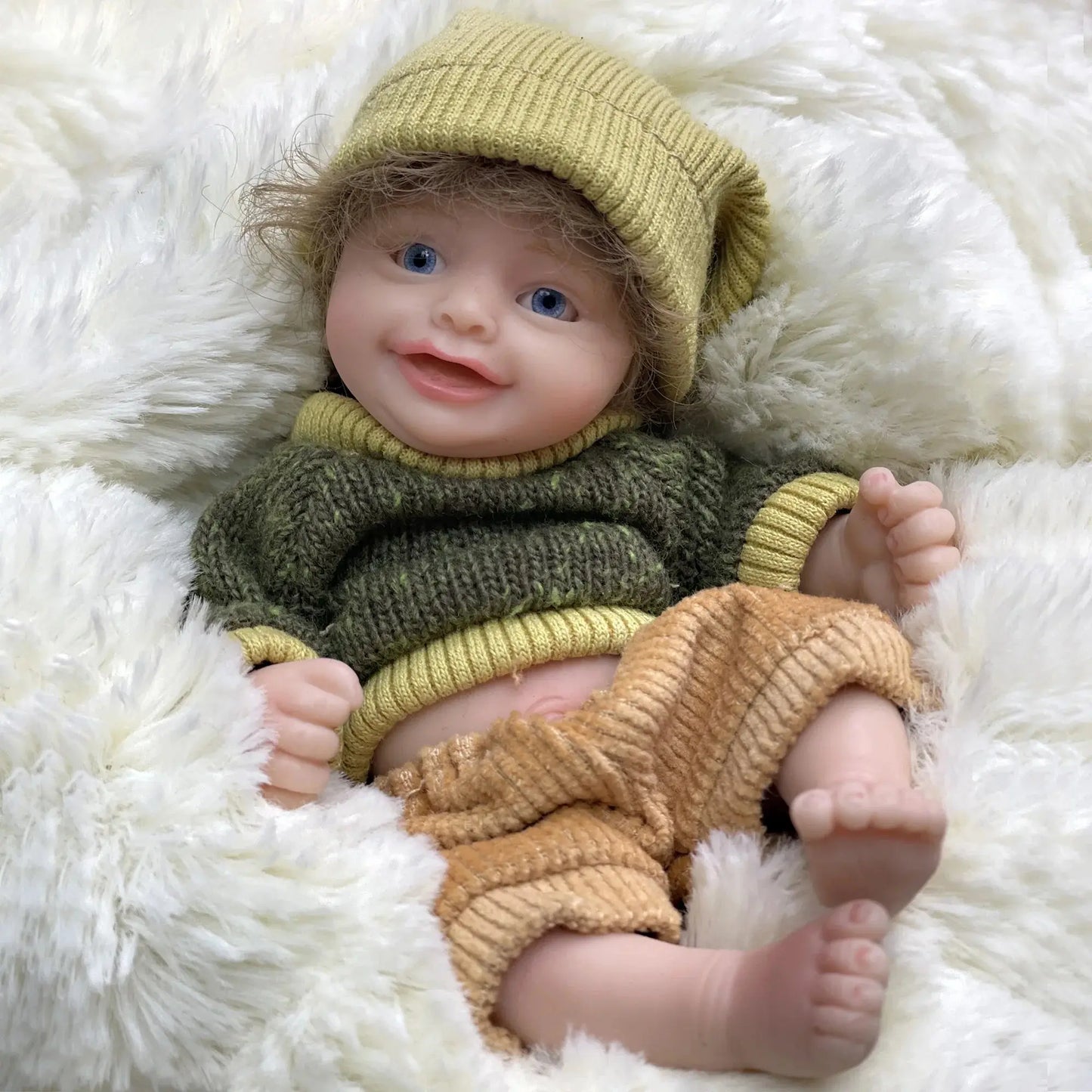 6Inch Mini Palm Full Solid Silicone Bebe Reborn Handmade Realistic Reborn Baby Dolls Lifelike Pеборн Mальчик Cпящий lifelikesiliconereborns.com