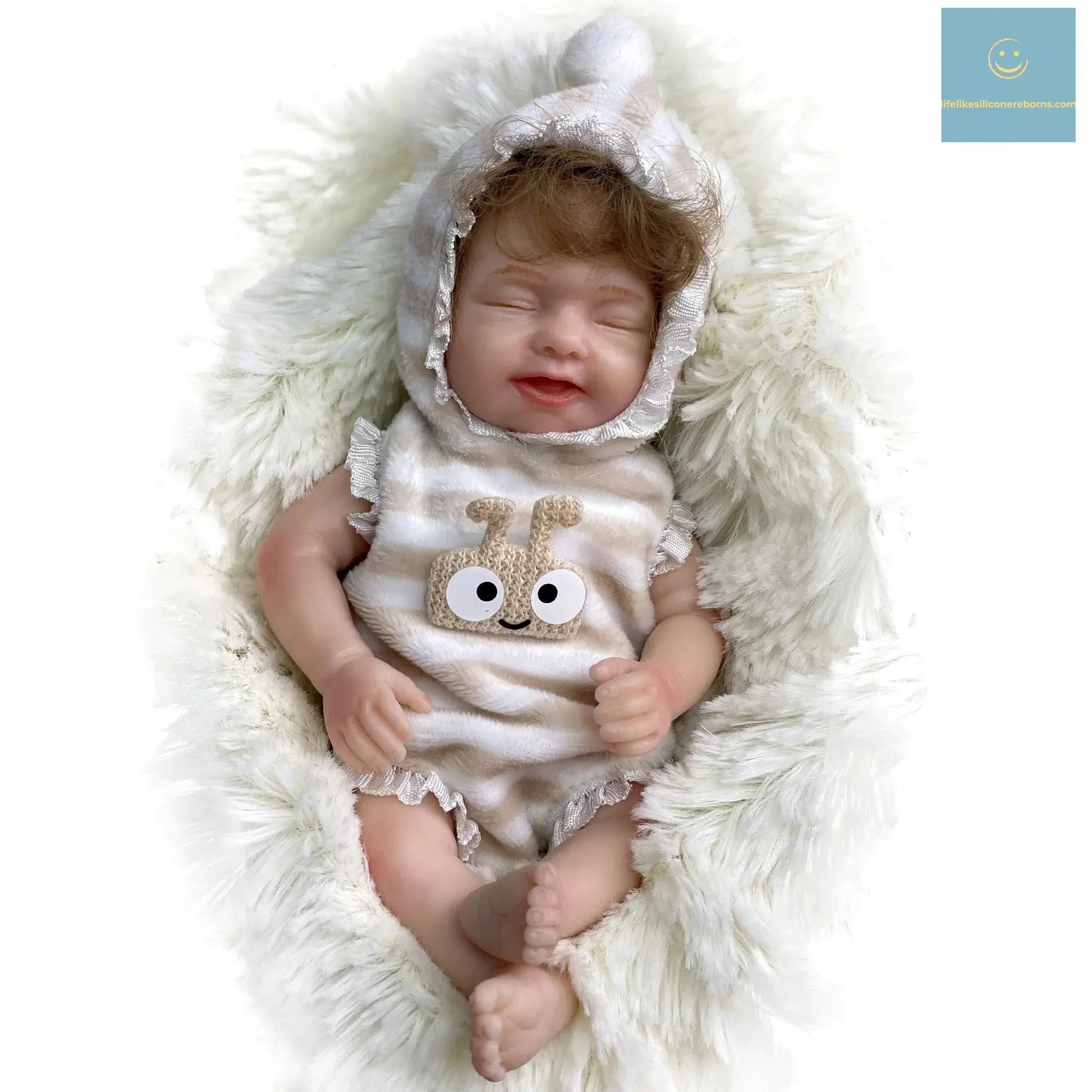 6Inch Mini Palm Full Solid Silicone Bebe Reborn Handmade Realistic Reborn Baby Dolls Lifelike Pеборн Mальчик Cпящий lifelikesiliconereborns.com