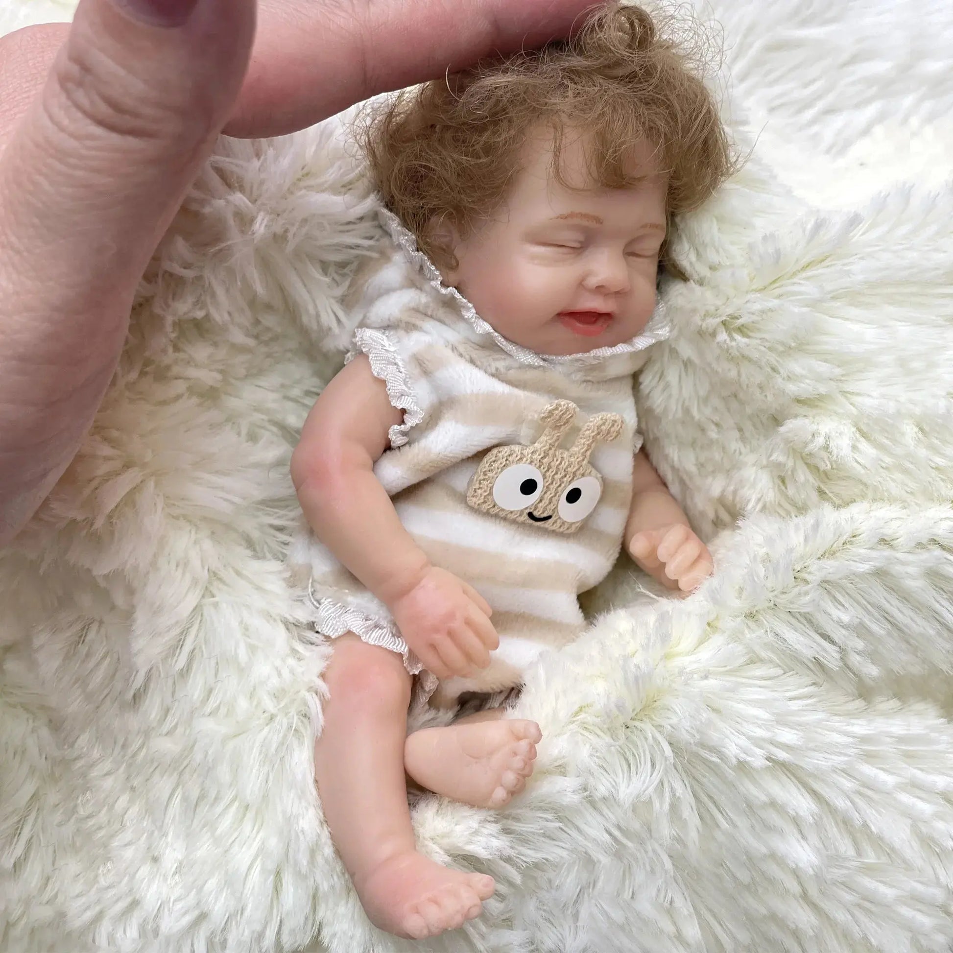 6Inch Mini Palm Full Solid Silicone Bebe Reborn Handmade Realistic Reborn Baby Dolls Lifelike Pеборн Mальчик Cпящий lifelikesiliconereborns.com
