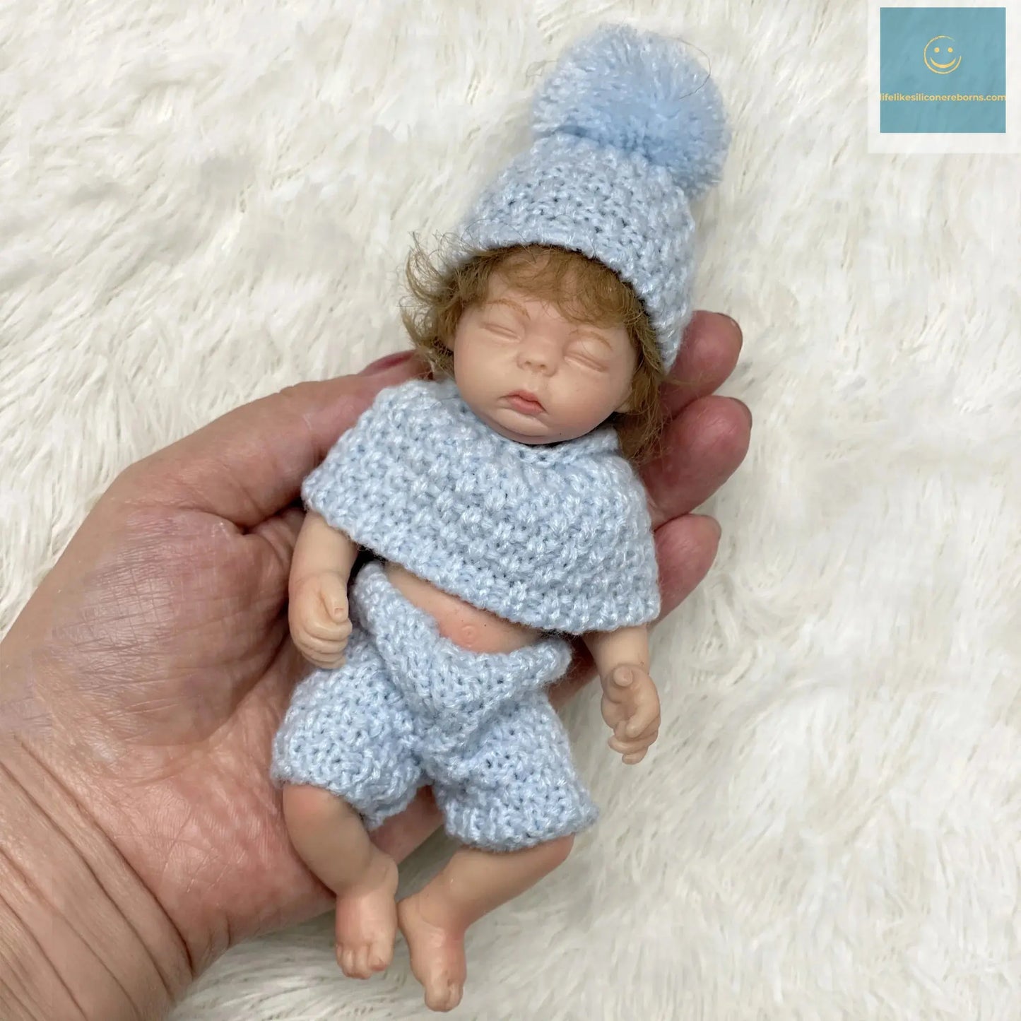 6Inch Mini Palm Full Solid Silicone Bebe Reborn Handmade Realistic Reborn Baby Dolls Lifelike Pеборн Mальчик Cпящий lifelikesiliconereborns.com