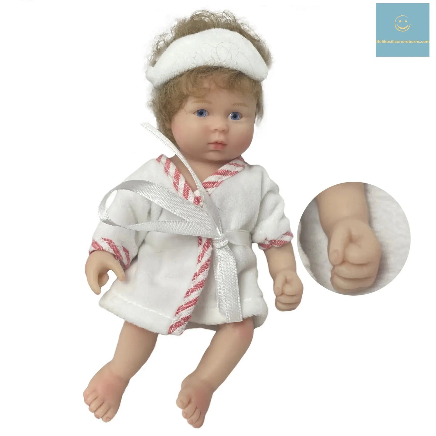 6Inch Mini Palm Full Solid Silicone Bebe Reborn Handmade Realistic Reborn Baby Dolls Lifelike Pеборн Mальчик Cпящий lifelikesiliconereborns.com