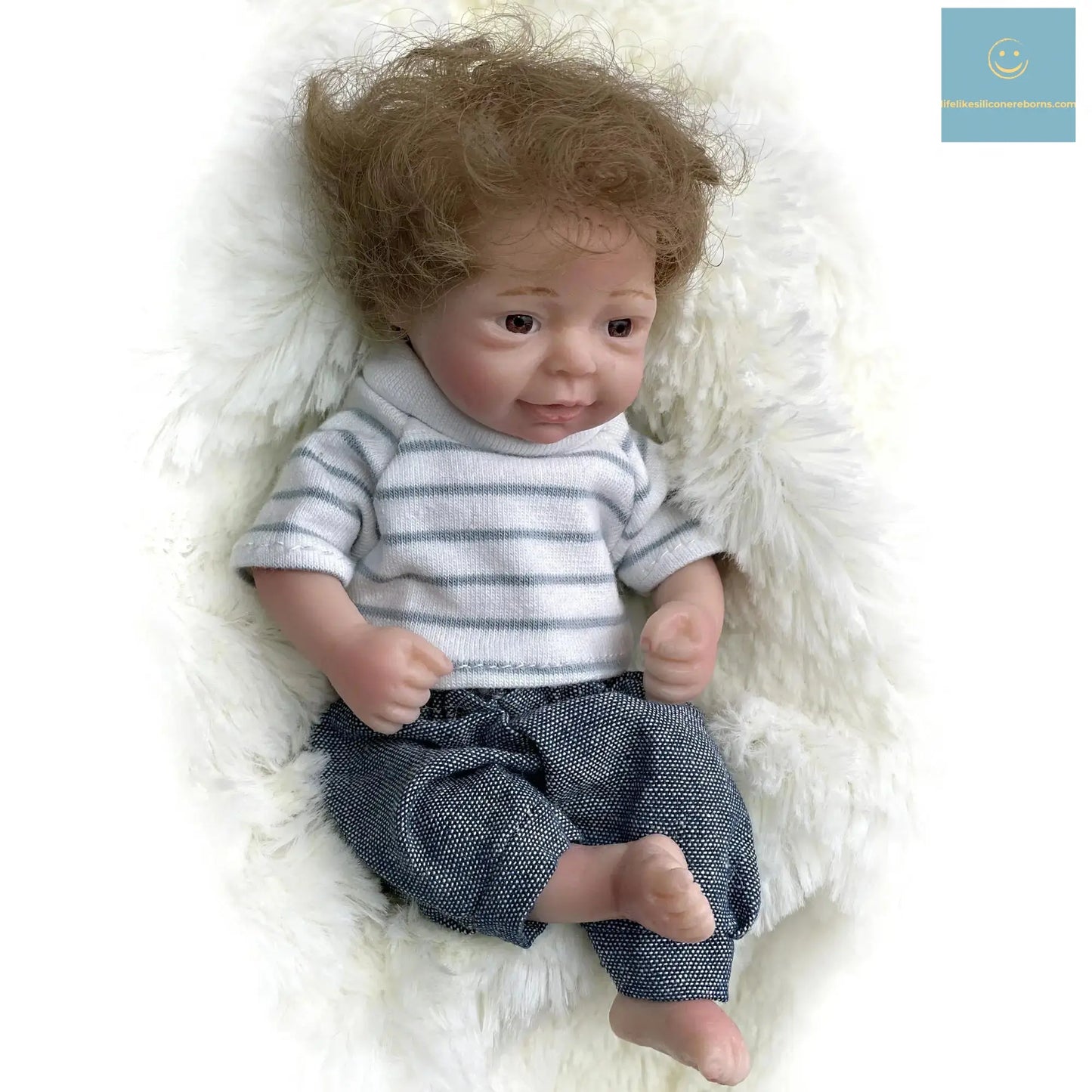 6Inch Mini Palm Full Solid Silicone Bebe Reborn Handmade Realistic Reborn Baby Dolls Lifelike Pеборн Mальчик Cпящий lifelikesiliconereborns.com