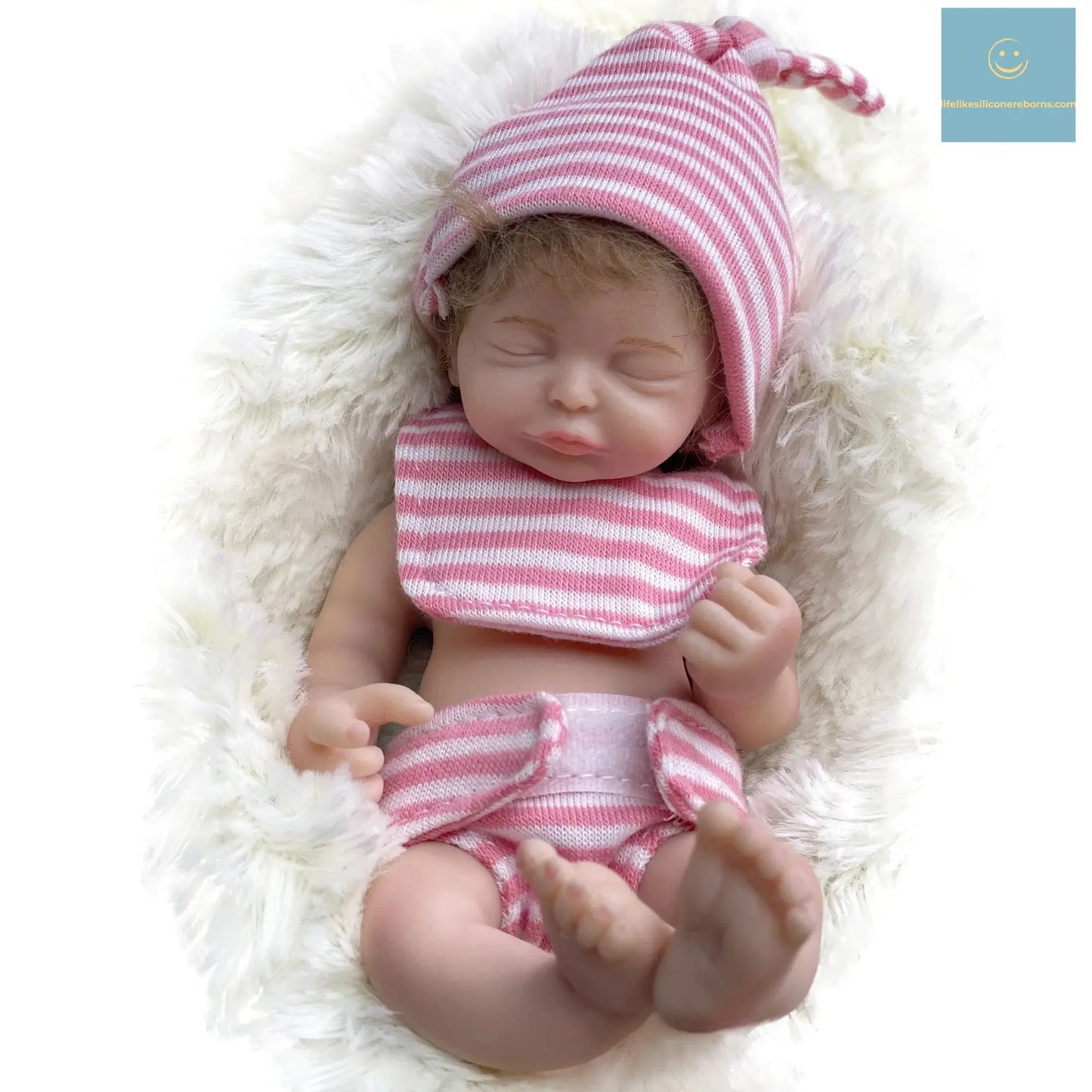 6Inch Mini Palm Full Solid Silicone Bebe Reborn Handmade Realistic Reborn Baby Dolls Lifelike Pеборн Mальчик Cпящий lifelikesiliconereborns.com