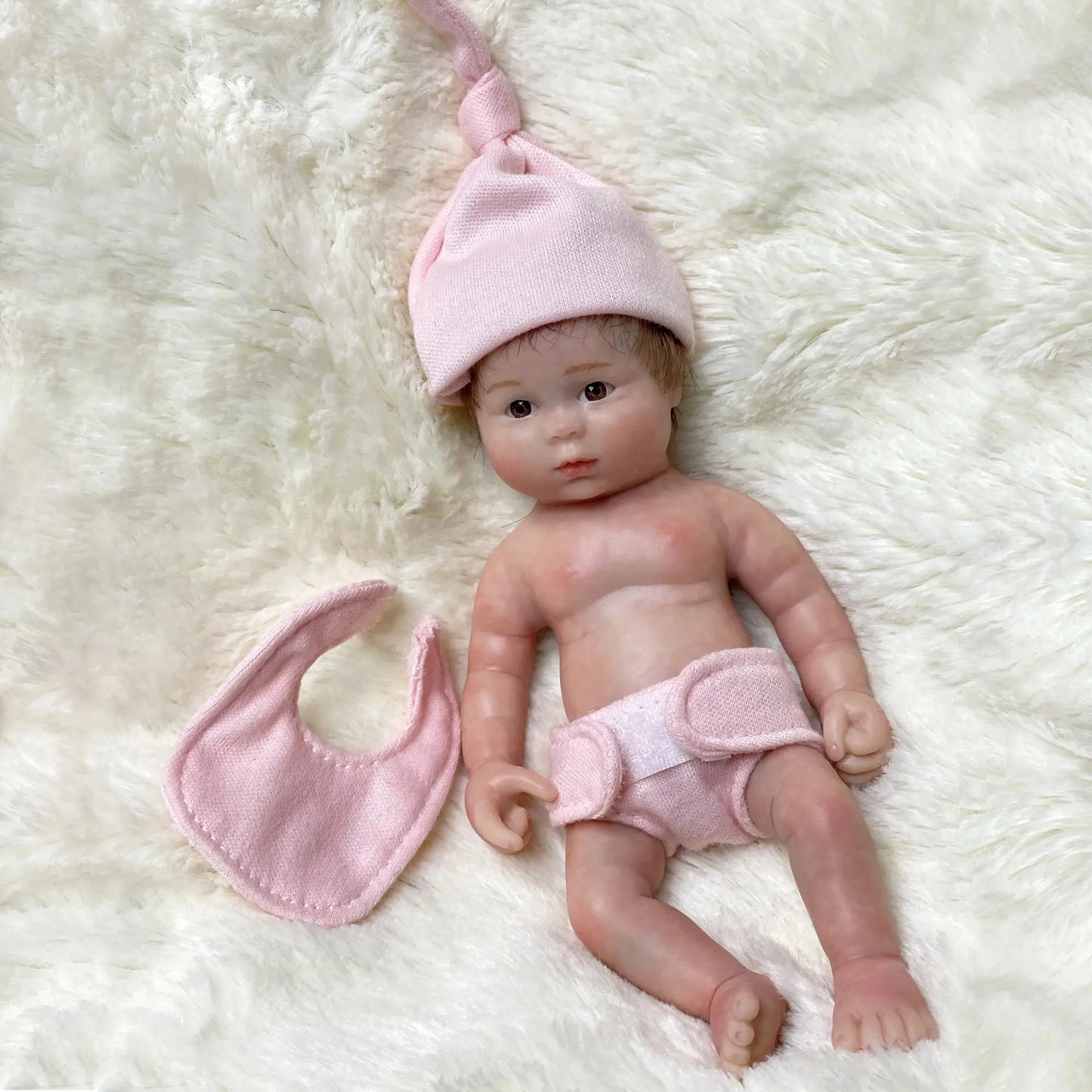 6Inch Mini Palm Full Solid Silicone Bebe Reborn Handmade Realistic Reborn Baby Dolls Lifelike Pеборн Mальчик Cпящий lifelikesiliconereborns.com