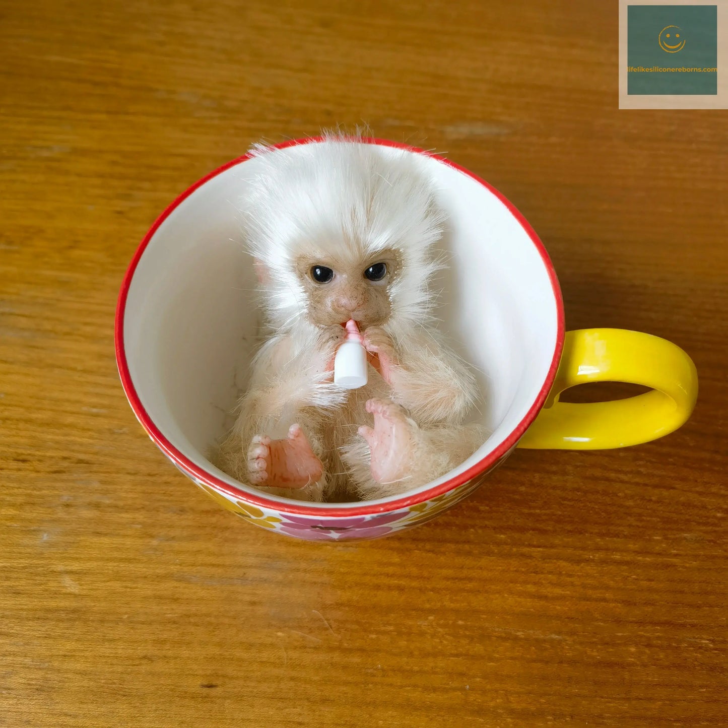 6’’ AVANI DOLL Full Body Silicone Monkey Drinking Milk Monkey Cute Sitting Monkey lifelikesiliconereborns.com
