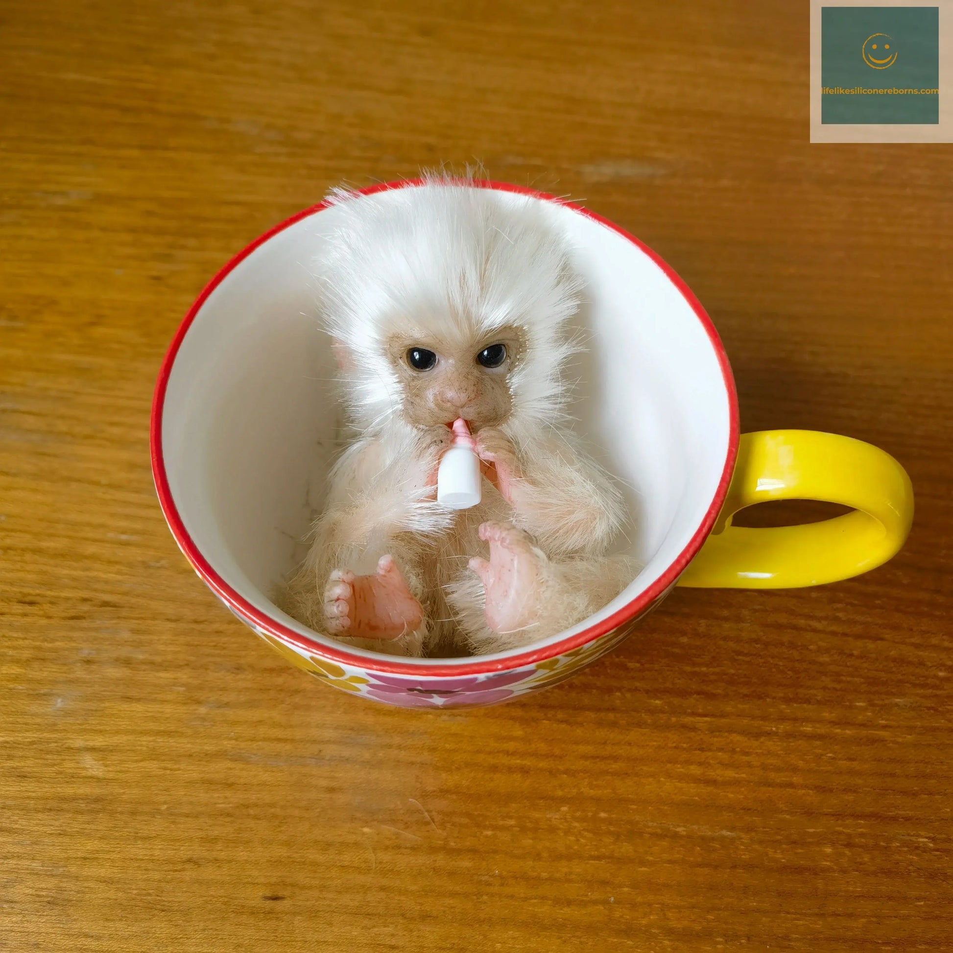 6’’ AVANI DOLL Full Body Silicone Monkey Drinking Milk Monkey Cute Sitting Monkey lifelikesiliconereborns.com