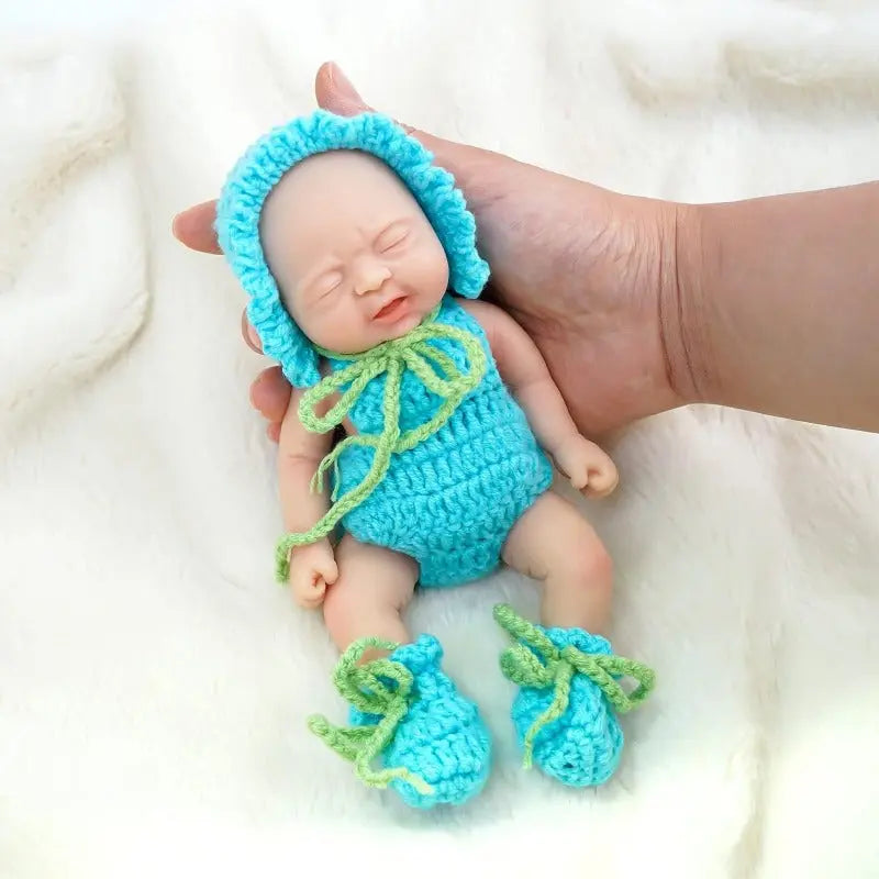 7 Inch Mini Baby Reborn Dolls Handmade Boy Realistic Newborn Miniature Babies Dolls Silicone Full Body Stress Relief for Adults lifelikesiliconereborns.com
