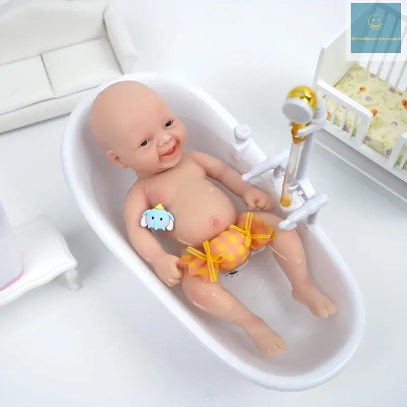 7 Inch Mini Baby Reborn Dolls Handmade Boy Realistic Newborn Miniature Babies Dolls Silicone Full Body Stress Relief for Adults lifelikesiliconereborns.com