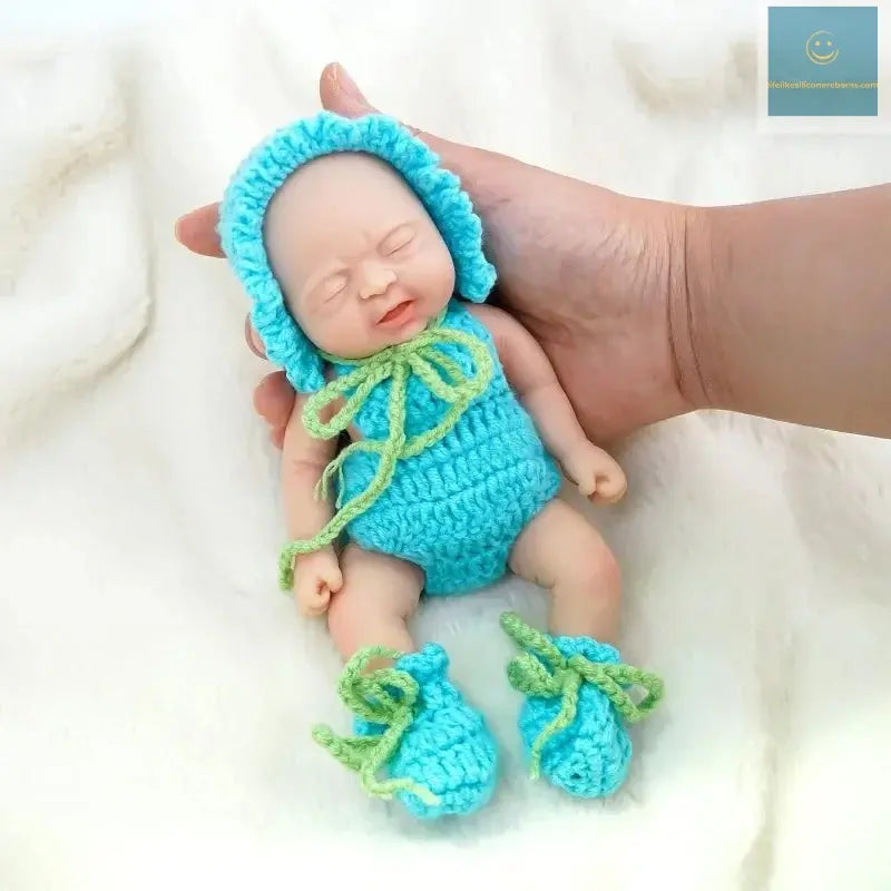 7 Inch Mini Baby Reborn Dolls Handmade Boy Realistic Newborn Miniature Babies Dolls Silicone Full Body Stress Relief for Adults lifelikesiliconereborns.com