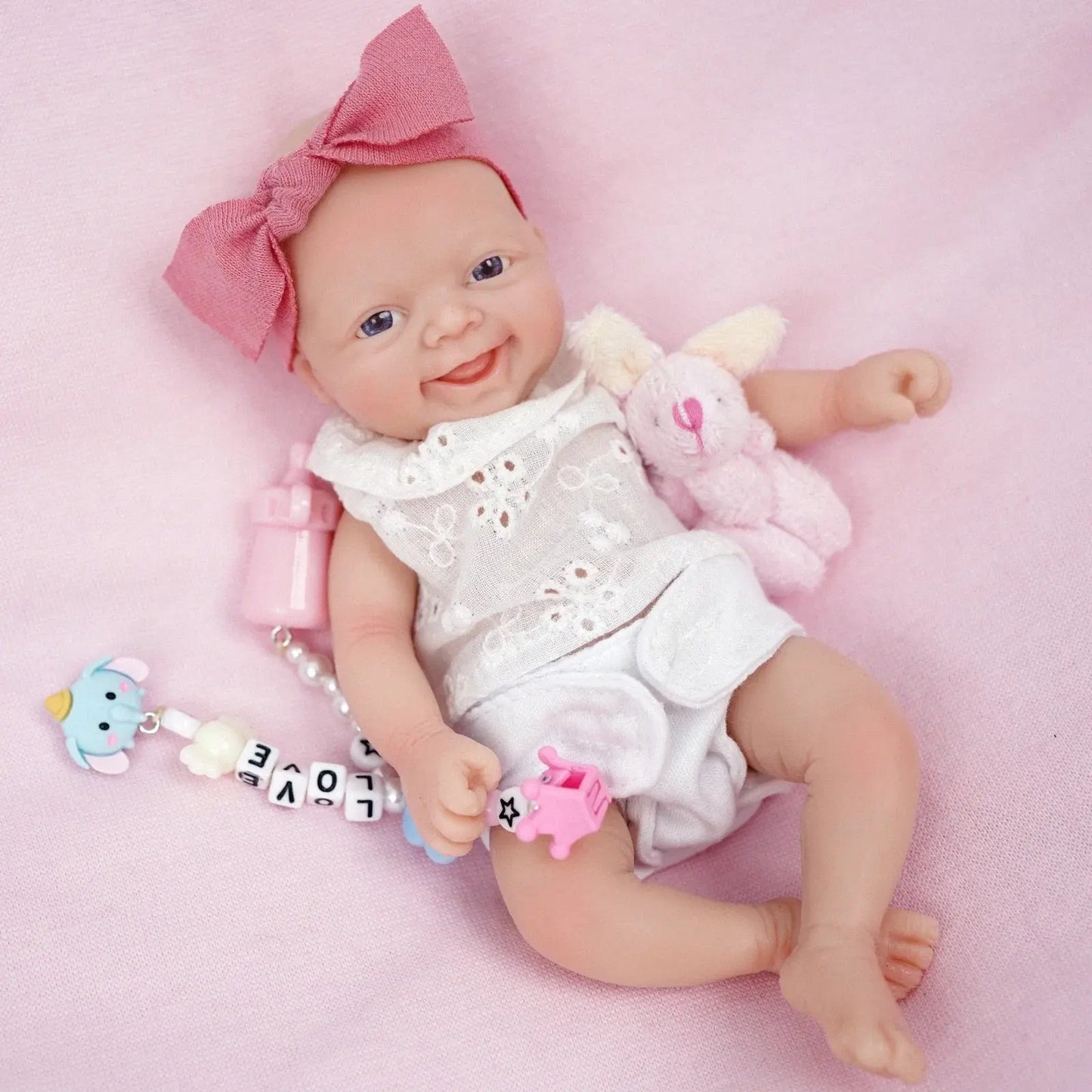 7 inch Bebe Reborn Mini High Quality Original Realistic Full Silicone Baby Reborn Dolls Miniature Babies Dolls for Kids Girl lifelikesiliconereborns.com