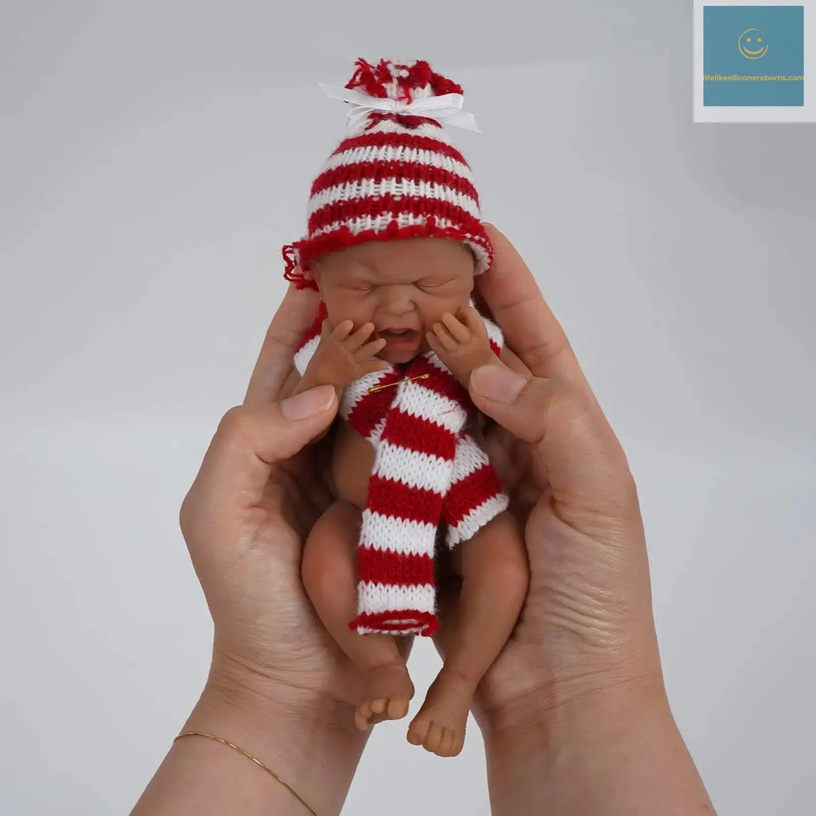 7" Black Crying Baby Micro Preemie Full Body Silicone Black Baby Doll Boy Lifelike Mini Reborn Surprise Children Anti-Stress lifelikesiliconereborns.com