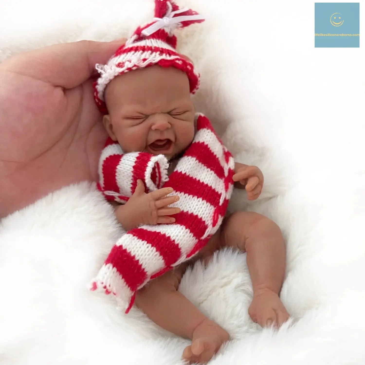 7" Boy Micro Preemie Full Body Silicone Black Skin CryBaby Doll "Ethan" Lifelike Mini Reborn Doll Surprice Children Anti-Stress lifelikesiliconereborns.com
