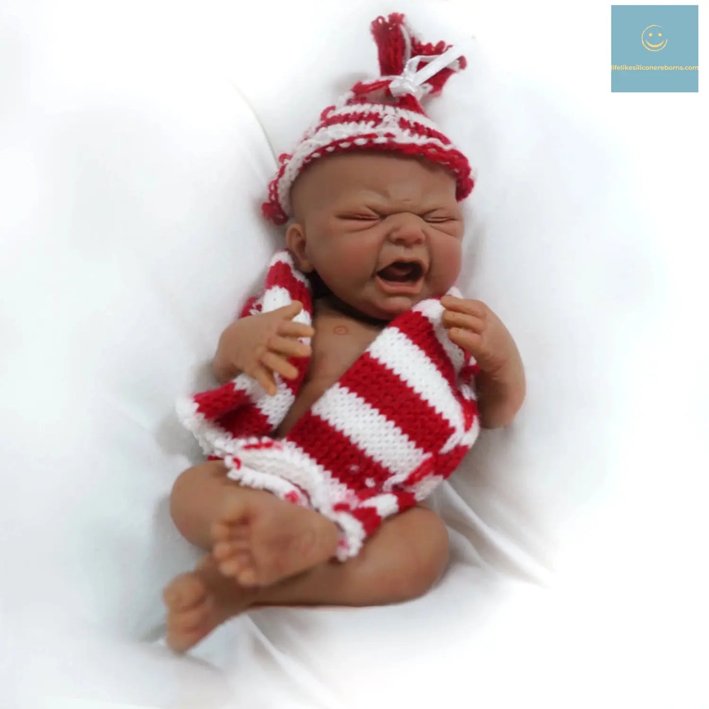 7" Boy Micro Preemie Full Body Silicone Black Skin CryBaby Doll "Ethan" Lifelike Mini Reborn Doll Surprice Children Anti-Stress lifelikesiliconereborns.com