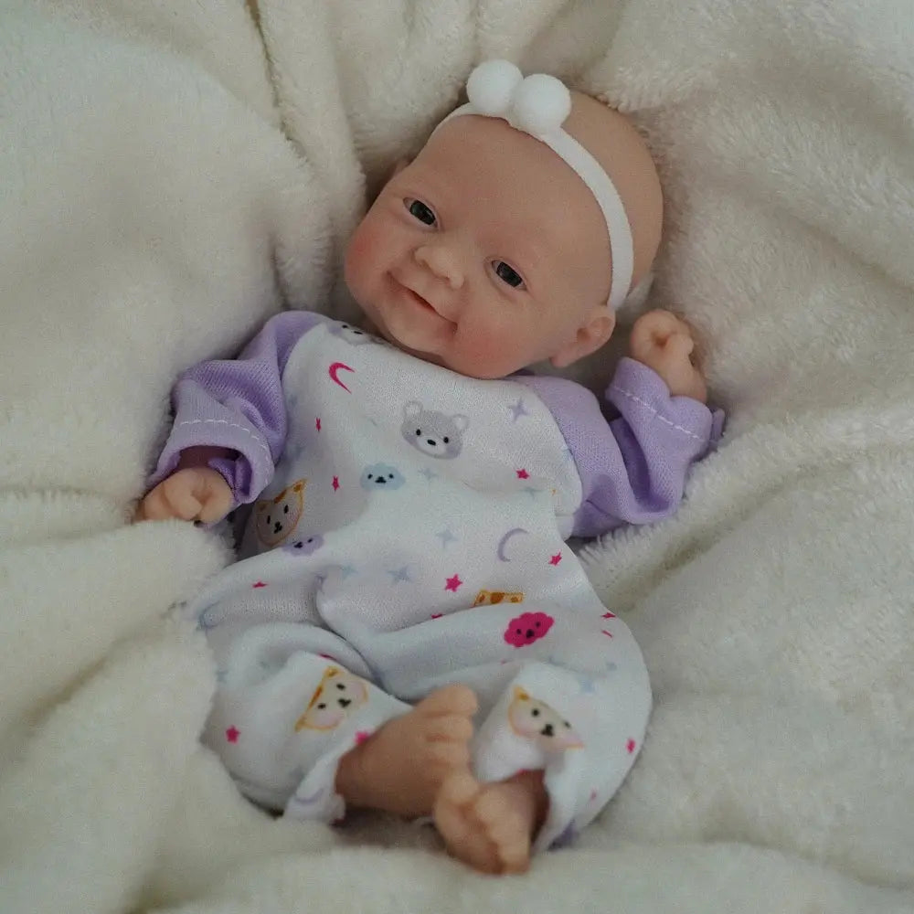 7" Micro Preemie Full Silicone Sweet Baby Doll   Lifelike Mini Reborn Doll Surprice Children Anti-Stress lifelikesiliconereborns.com
