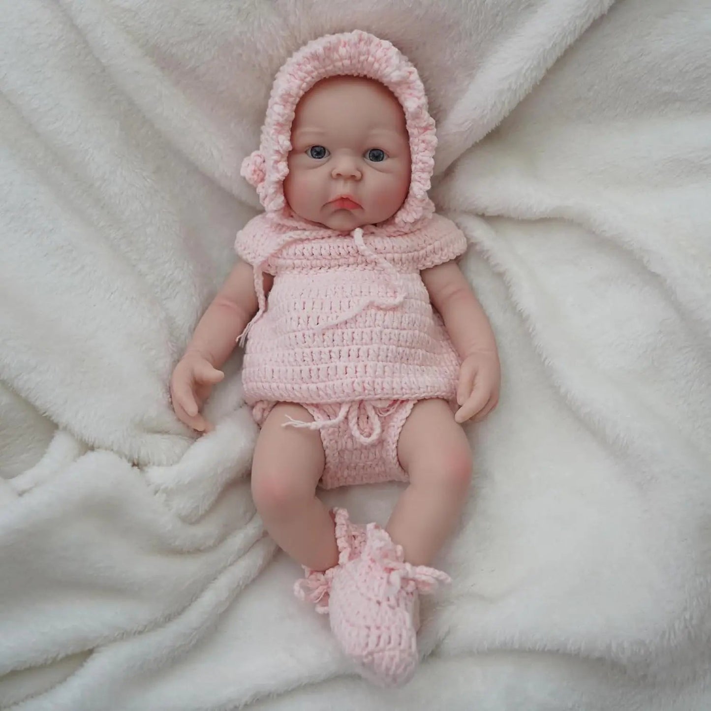 reborn baby dolls 12 inch Cute Full Body Soft Silicone Baby Doll Girl Lifelike Reborn babies pink clothes with Doll Accessories lifelikesiliconereborns.com
