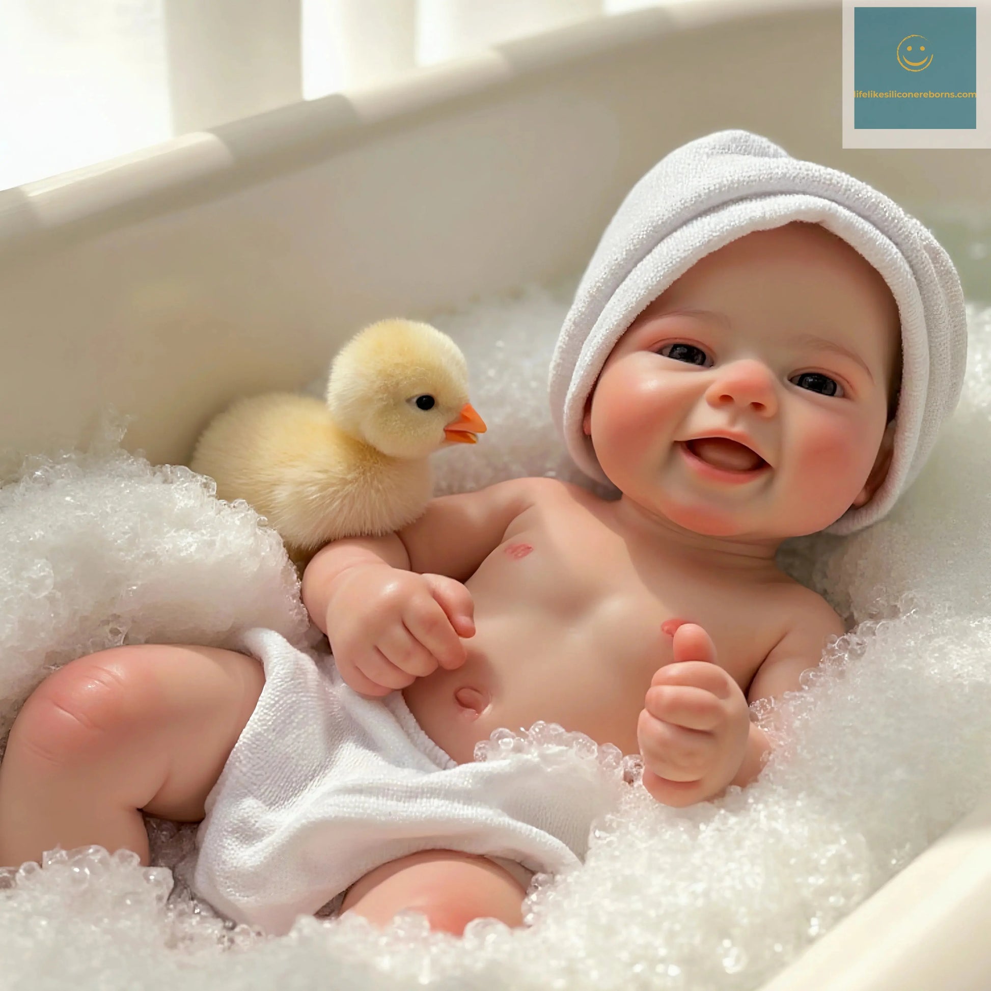 Aizwa1 16 Inch Realistic Newborn Bebe Emmy | Handmade Solid Silicone Reborn Girl | Soft-Touch Doll lifelikesiliconereborns.com