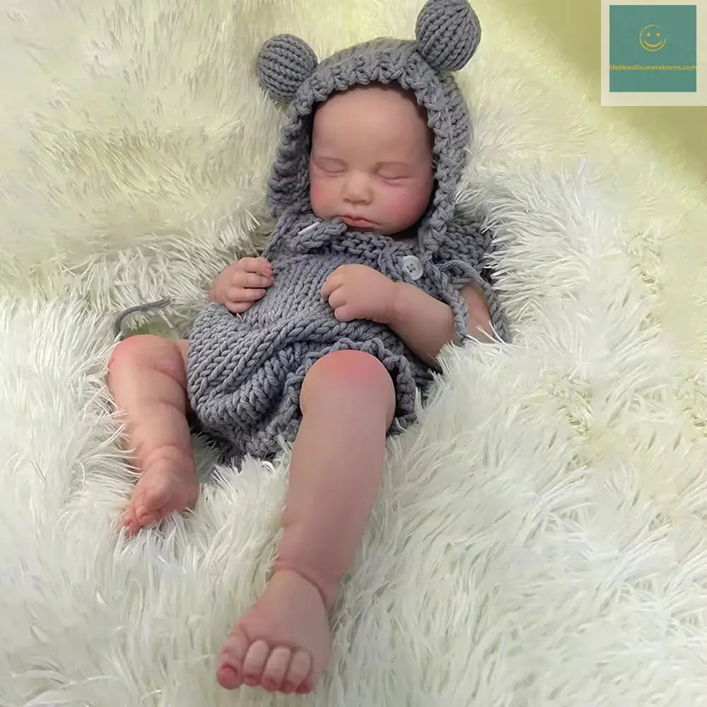 Artificial Soft Full Body Platinum Silicone Painted Reborn Doll Girl Handmade 20 inch Solid Newborn Fake Girl For Kid Gift lifelikesiliconereborns.com
