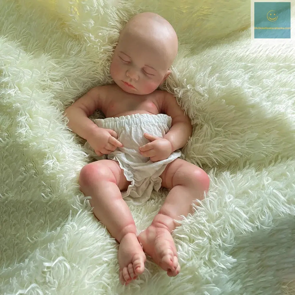Artificial Soft Full Body Platinum Silicone Painted Reborn Doll Girl Handmade 20 inch Solid Newborn Fake Girl For Kid Gift lifelikesiliconereborns.com