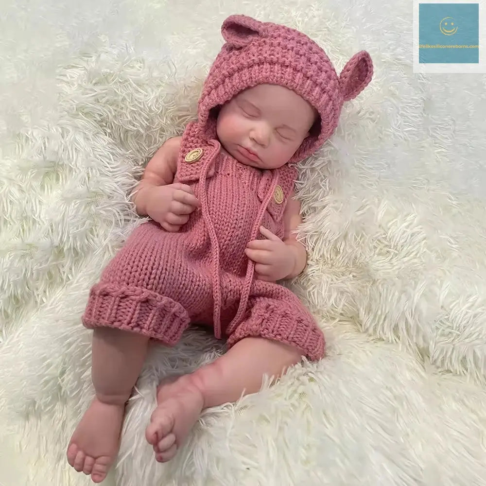 Artificial Soft Full Body Platinum Silicone Painted Reborn Doll Girl Handmade 20 inch Solid Newborn Fake Girl For Kid Gift lifelikesiliconereborns.com