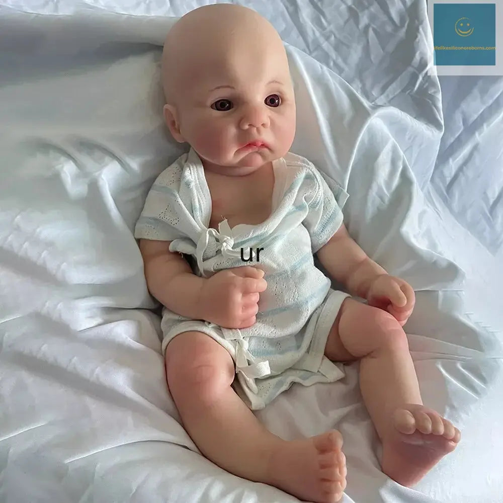 Artist Reborner Painted 16" Weighted Soft Platinum Silicone Reborn Baby Boy Open Eyes Flexible Newborn Lifelike Doll Toy lifelikesiliconereborns.com