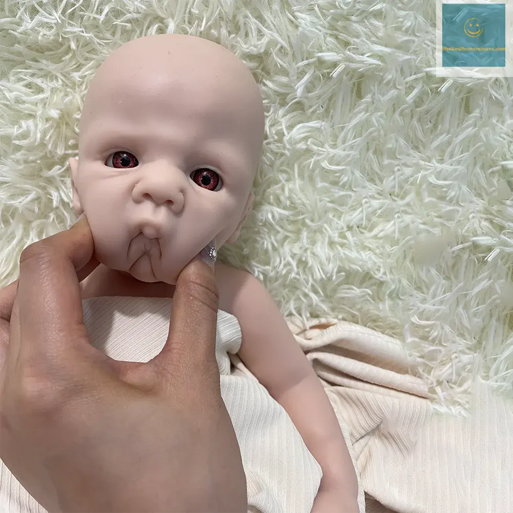 Artist Reborner Painted 16" Weighted Soft Platinum Silicone Reborn Baby Boy Open Eyes Flexible Newborn Lifelike Doll Toy lifelikesiliconereborns.com