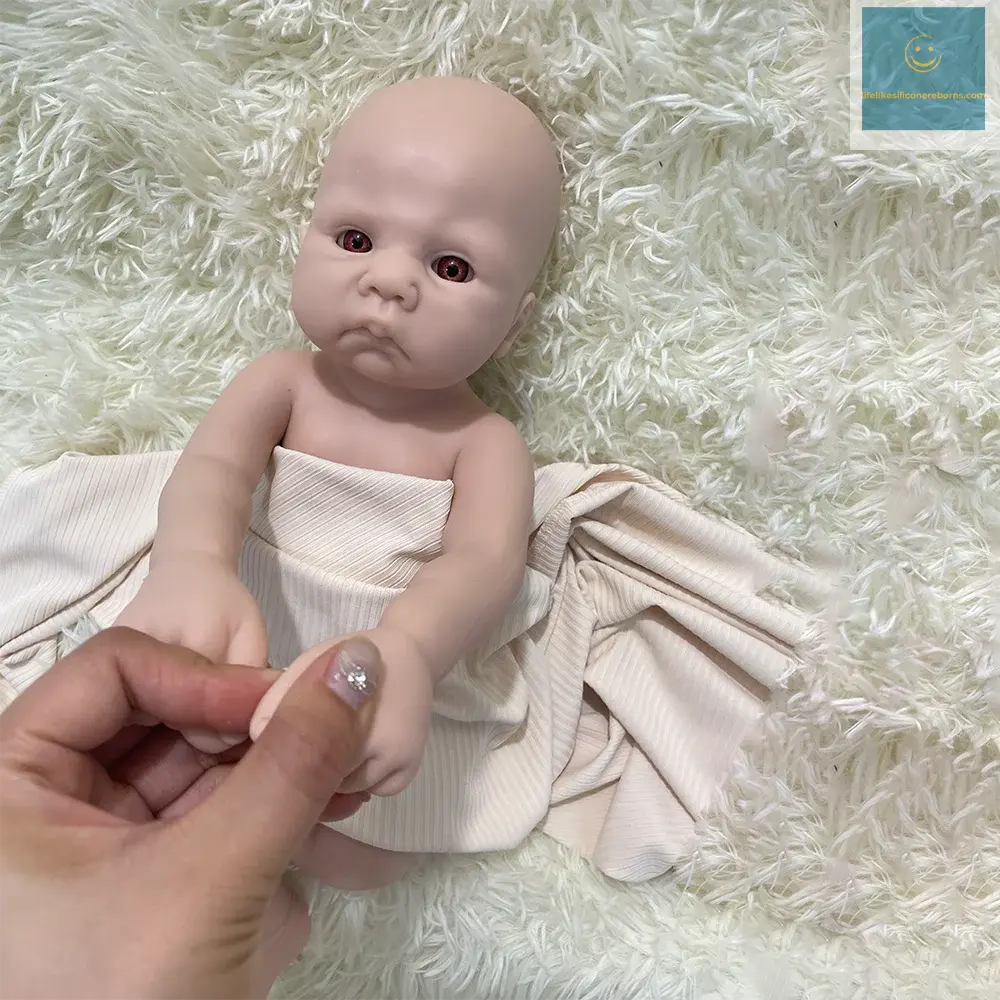 Artist Reborner Painted 16" Weighted Soft Platinum Silicone Reborn Baby Boy Open Eyes Flexible Newborn Lifelike Doll Toy lifelikesiliconereborns.com