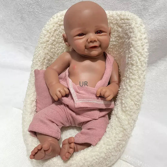 Black Newborn Baby Lifelike 1:1 Size And Weight African Girl Kid 17'' Full Solid Platinum Silicone Reborn Doll Vivienne lifelikesiliconereborns.com
