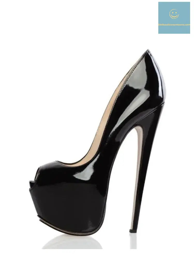 Black Slip On Platform Patent Leather Pumps Thin High Heel Shallow Fashion Sexy Cool Western Summer Woman Shoes Zapatillas Mujer lifelikesiliconereborns.com